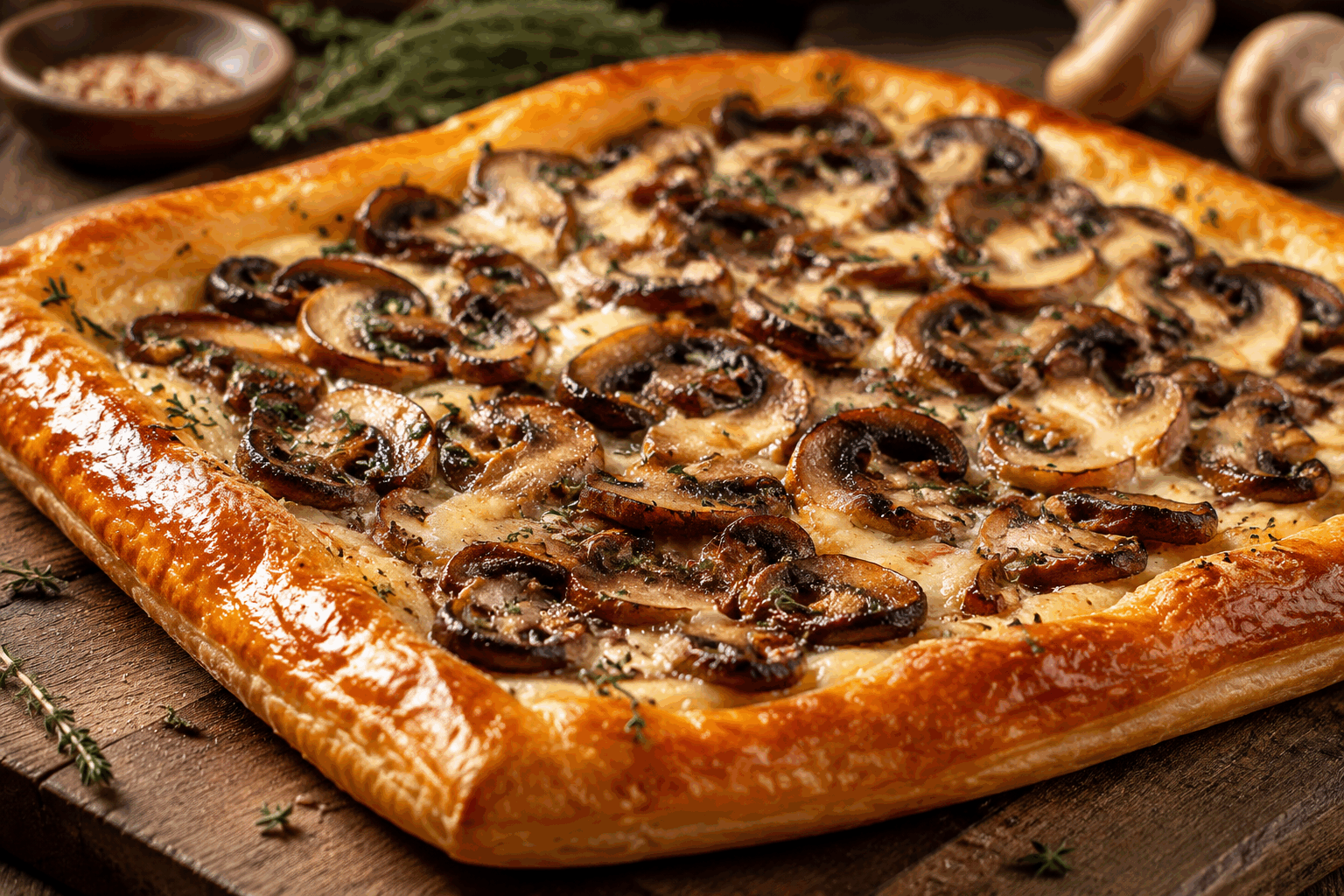 Feuilleté aux champignons en 10 minutes : la recette qui fond en bouche et séduit tous les gourmands 🔥 Description Ce feuilleté aux champignons est un délice croustillant et fondant à la fois, parfait pour une entrée rapide ou un apéritif gourmand. Sa garniture savoureuse de champignons légèrement relevés, mariée à une pâte feuilletée dorée, fait fondre les palais et séduira tous les amateurs de saveurs simples et raffinées. Idéal pour un repas improvisé ou une occasion festive. Informations Temps de préparation : 5 minutes Temps de cuisson : 5 minutes Nombre de portions : 4 pièces Difficulté : Facile Ingrédients Pour la pâte 1 rouleau de pâte feuilletée pur beurre Pour la garniture 200 g de champignons de Paris frais 1 échalote 1 cuillère à soupe de crème fraîche épaisse 1 cuillère à soupe d’huile d’olive 1 gousse d’ail 1 cuillère à soupe de persil frais haché Sel et poivre du moulin 1 jaune d’œuf (pour la dorure) Préparation Préchauffe le four à 200°C (chaleur tournante de préférence). Nettoie les champignons et coupe-les en petits dés. Épluche et hache finement l’échalote et l’ail. Fais chauffer l’huile d’olive dans une poêle à feu moyen. Ajoute l’échalote et l’ail, fais revenir pendant 1 minute sans coloration. Ajoute les champignons, sale, poivre et fais sauter pendant 3 minutes jusqu’à évaporation de l’eau des champignons. Incorpore la crème fraîche et le persil, mélange bien, puis retire du feu. Déroule la pâte feuilletée et découpe-la en 4 carrés ou rectangles égaux. Dépose une cuillère généreuse de garniture au centre de chaque carré. Rabats les coins ou forme des chaussons en scellant bien les bords avec un peu d’eau pour éviter que la garniture ne sorte à la cuisson. Bats le jaune d’œuf avec une cuillère à soupe d’eau et badigeonne le dessus des feuilletés pour obtenir une belle dorure. Enfourne pour 5 minutes, jusqu’à ce que les feuilletés soient bien gonflés et dorés. Astuces Ne surcharge pas les feuilletés en garniture pour éviter qu’ils ne s’ouvrent à la cuisson. Si tu n’as pas de crème fraîche, un peu de fromage frais type chèvre ou ricotta fera parfaitement l’affaire. Pour un goût plus intense, ajoute un peu de thym ou de la muscade râpée dans la garniture. Tu peux préparer la garniture à l’avance et assembler juste avant la cuisson pour gagner encore plus de temps. Service Servez ces feuilletés chauds, accompagnés d’une salade verte croquante pour un repas léger ou d’une soupe en entrée. Ils conviennent aussi parfaitement comme bouchées apéritives lors d’une soirée entre amis ou un brunch gourmand. N’hésitez pas à proposer une touche de sauce crème aux herbes ou un coulis léger pour sublimer le tout.