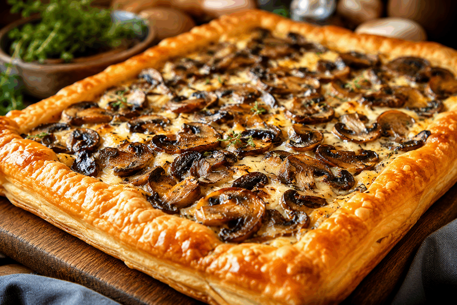 Feuilleté aux champignons en 10 minutes, le secret gourmand que tout le monde cherche 🔥 Description Ce feuilleté aux champignons est une recette rapide et savoureuse, parfaite pour une entrée chaleureuse ou un repas léger. L’alliance de la pâte feuilletée croustillante avec une garniture crémeuse de champignons parfumés fait de ce plat un incontournable express. Idéal pour impressionner vos convives sans passer des heures en cuisine. Informations Temps de préparation : 5 minutes Temps de cuisson : 5 minutes Nombre de portions : 4 pièces Difficulté : Facile Ingrédients Pour le feuilleté 1 pâte feuilletée rectangulaire prête à l’emploi (250 g) 1 jaune d’œuf Pour la garniture aux champignons 200 g de champignons de Paris frais 1 échalote 1 gousse d’ail 20 g de beurre 2 cuillères à soupe de crème fraîche épaisse Sel et poivre du moulin 1 cuillère à soupe de persil frais haché Préparation Préchauffe le four à 200°C (chaleur tournante de préférence). Nettoie les champignons et coupe-les en petits dés. Épluche et hache finement l’échalote et l’ail. Dans une poêle, fais fondre le beurre à feu moyen. Ajoute l’échalote et l’ail, fais-les revenir 1 minute sans coloration. Ajoute les champignons, sale, poivre, puis fais sauter 3 minutes jusqu’à ce que l’eau s’évapore. Hors du feu, ajoute la crème fraîche et le persil, mélange bien puis laisse tiédir. Déroule la pâte feuilletée et découpe-la en 4 rectangles égaux. Répartis la garniture aux champignons au centre de chaque rectangle, en laissant une bordure de 1 à 2 cm tout autour. Replie les coins vers le centre ou referme en portefeuille selon ta préférence. Presse légèrement les bords pour bien sceller. Badigeonne les feuilletés avec le jaune d’œuf pour leur donner une belle couleur dorée. Enfourne pour 5 minutes ou jusqu’à ce que les feuilletés soient bien dorés et gonflés. Sers immédiatement. Astuces Pour gagner du temps, choisis des champignons déjà nettoyés et coupés. Si tu préfères, utilise une pâte feuilletée ronde et réalise des croustades individuelles plus petites. Pour une touche gourmande, ajoute un peu de fromage râpé (gruyère, comté) dans la garniture. Consomme les feuilletés rapidement, car la pâte feuilletée perd son croustillant si elle attend trop longtemps. Service Ces feuilletés aux champignons se dégustent chauds, accompagnés d’une salade verte légèrement assaisonnée. Parfaits pour un apéritif dînatoire ou une entrée rapide lors d’un repas improvisé. Leur simplicité et leur gourmandise feront l’unanimité.