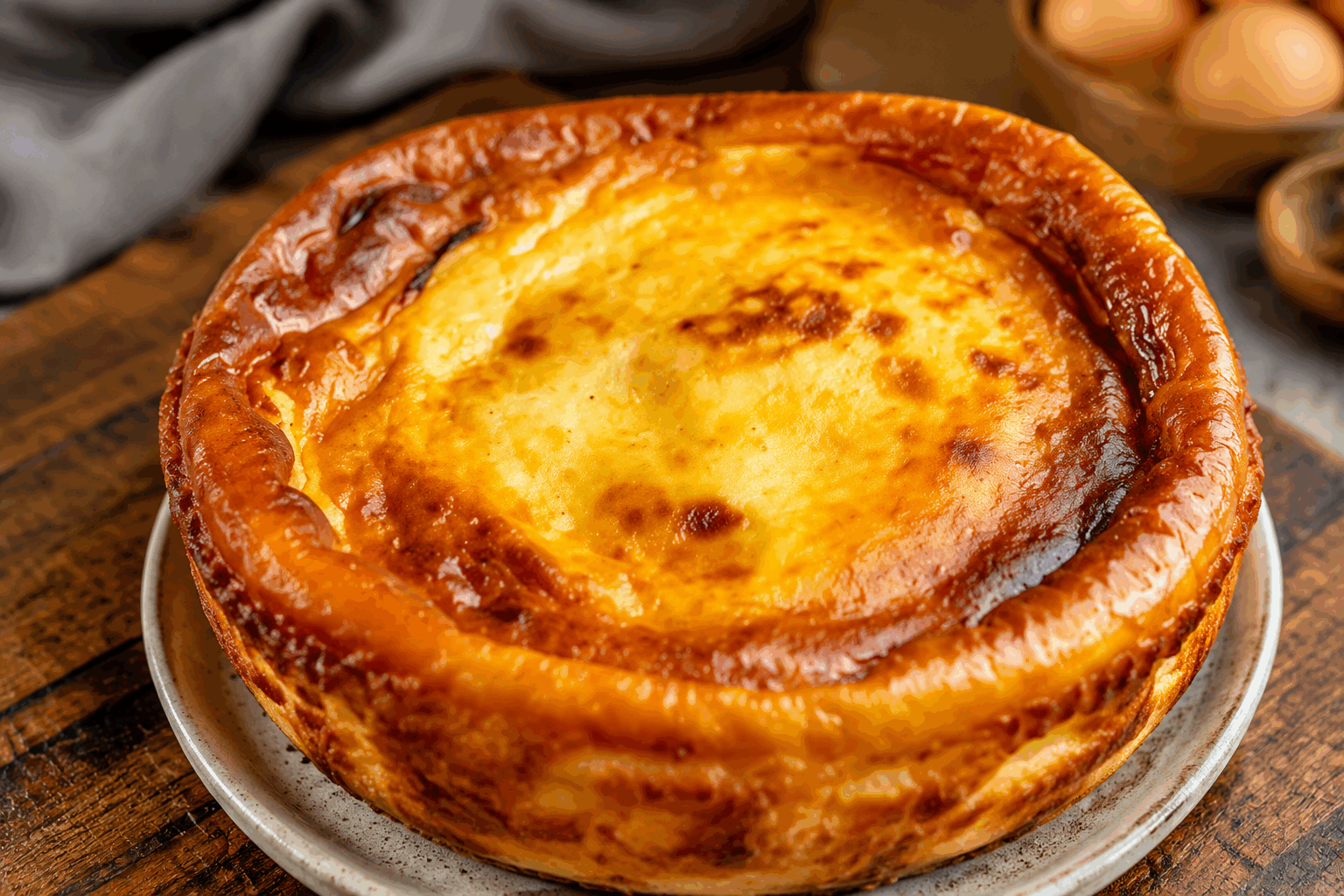 Flan pâtissier sans pâte, prêt en 5 minutes avec seulement 3 ingrédients 😍 Description Ce flan pâtissier sans pâte est une version légère et rapide du classique dessert français, avec une texture fondante et un goût doux vanillé. Parfait pour ceux qui cherchent une recette express et simple, il se prépare en seulement 5 minutes avec trois ingrédients essentiels. Il convient parfaitement pour une envie de douceur rapide, sans la lourdeur de la pâte. Informations Temps de préparation : 5 minutes Temps de cuisson : 40 minutes Nombre de portions : 6 personnes Difficulté : Facile Ingrédients Pour le flan 1 litre de lait entier 150 g de sucre 100 g de maïzena (fécule de maïs) 1 cuillère à café d’extrait de vanille (facultatif mais conseillé) Préparation Préchauffe le four à 180°C (th.6). Dans un grand saladier, mélange le sucre et la maïzena. Fais chauffer le lait avec l’extrait de vanille dans une casserole jusqu’à frémissement. Verse une petite quantité de lait chaud sur le mélange sucre-maïzena en fouettant vivement pour délayer sans grumeaux. Reverse le tout dans la casserole, puis fais cuire à feu moyen en remuant constamment jusqu’à épaississement (environ 2-3 minutes). Verse la préparation dans un moule (de préférence un moule à charnière de 22 cm ou un moule en silicone) beurré ou chemisé de papier sulfurisé. Enfourne pour environ 35 à 40 minutes, jusqu’à ce que le dessus soit bien doré et le flan ferme au toucher. Laisse refroidir complètement à température ambiante, puis place au réfrigérateur au moins 2 heures avant de démouler et servir. Astuces Pour un flan encore plus onctueux, utilise du lait entier ou ajoute un peu de crème liquide. Si tu souhaites éviter les grumeaux, veille à bien incorporer le lait chaud petit à petit au mélange sec en fouettant vigoureusement. La cuisson doit être bien surveillée : remue sans cesse pendant l’épaississement pour éviter que ça accroche au fond de la casserole. Tu peux varier les saveurs en remplaçant la vanille par de la fleur d’oranger ou du zeste de citron. Service Servez ce flan pâtissier sans pâte bien frais, tel quel ou accompagné d’un coulis de fruits rouges, d’un filet de caramel maison ou d’une boule de glace vanille pour un dessert gourmand. Idéal pour une fin de repas en famille ou entre amis, ou simplement pour satisfaire une envie sucrée rapide et facile.