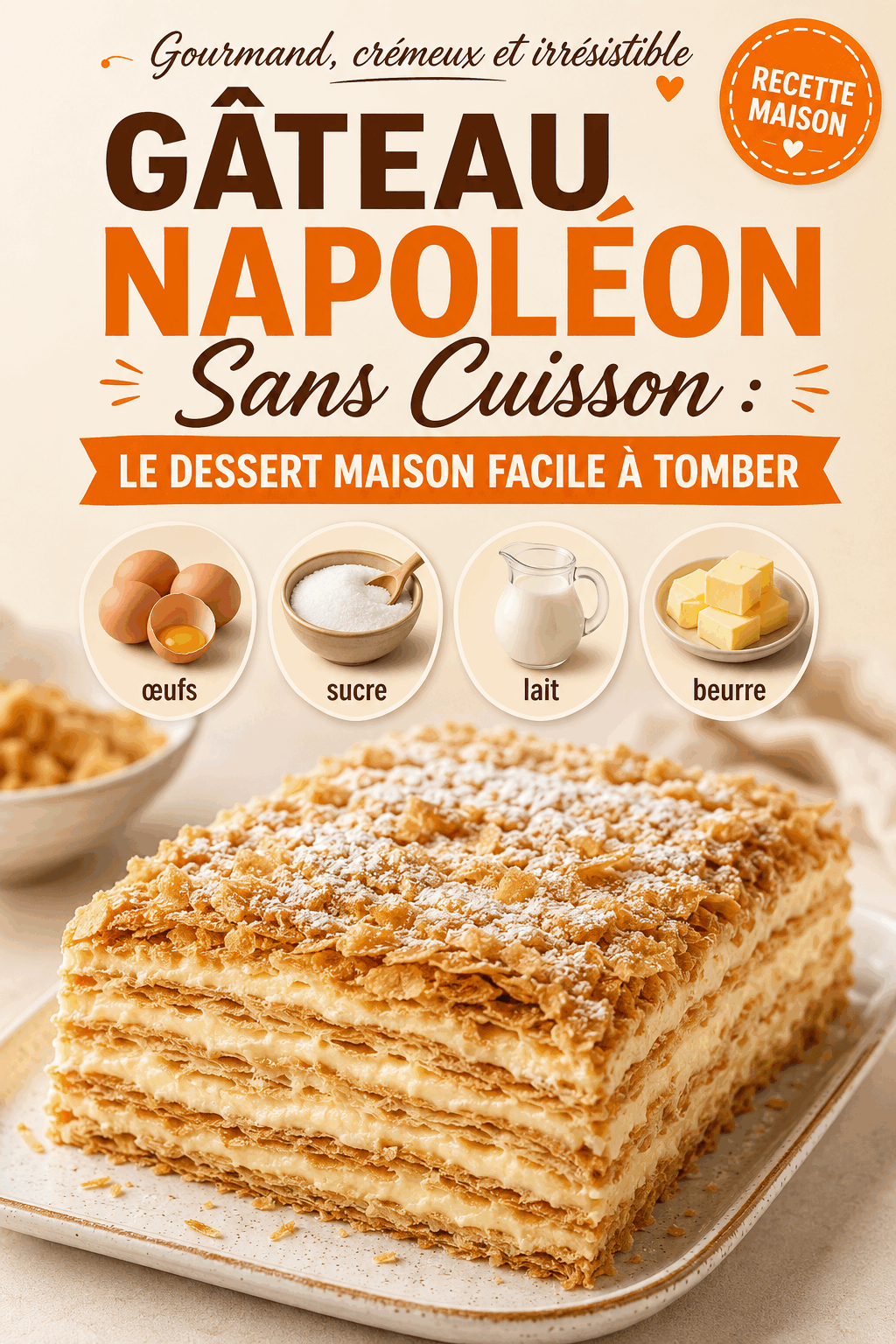 Gâteau Napoléon Sans Cuisson : Le Dessert Maison Facile à Tomber