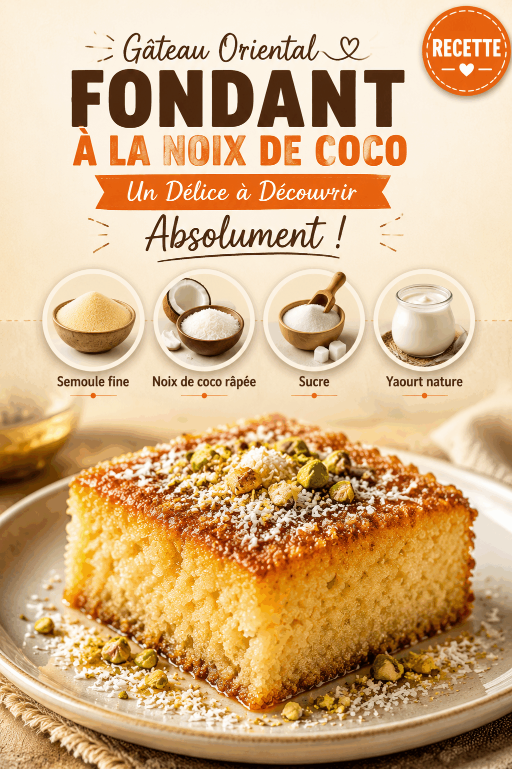 Gâteau Oriental Fondant à la Noix de Coco : Un Délice à Découvrir Absolument !