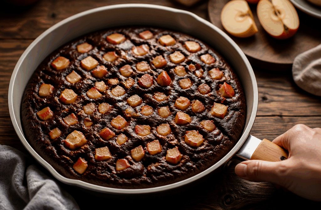 Gâteau à la poêle sans farine : la recette express à la pomme que vous allez adorer 🍎✨ Description Ce gâteau à la poêle sans farine est une douceur moelleuse et légère, rehaussée par la saveur naturelle de la pomme. Facile et rapide à préparer, il est parfait pour une pause gourmande improvisée ou un dessert simple qui plaira à toute la famille. Informations Temps de préparation : 10 minutes Temps de cuisson : 20 minutes Nombre de portions : 4 personnes Difficulté : Facile Ingrédients Pour le gâteau 2 pommes moyennes 3 œufs 80 ml de lait 50 g de poudre d’amandes 1 cuillère à café de levure chimique 40 g de sucre de canne 1 sachet de sucre vanillé 1 cuillère à soupe d’huile neutre (tournesol ou colza) 1 pincée de sel Beurre ou huile pour la poêle Préparation Épluche les pommes, enlève le cœur et coupe-les en petits dés ou en fines lamelles. Dans un saladier, bats les œufs avec le sucre de canne et le sucre vanillé jusqu’à obtenir un mélange mousseux. Ajoute le lait et l’huile, puis mélange à nouveau. Incorpore la poudre d’amandes, la levure chimique et la pincée de sel. Mélange délicatement pour bien homogénéiser la pâte. Ajoute les morceaux de pommes à la préparation et mélange doucement pour les répartir uniformément. Chauffe une poêle antiadhésive à feu moyen et ajoute un peu de beurre ou d’huile pour graisser la surface. Verse la préparation dans la poêle en la répartissant bien pour former un gâteau d’environ 2 à 3 cm d’épaisseur. Cuis le gâteau à feu doux à moyen pendant environ 15 minutes, couvre avec un couvercle pour assurer une cuisson vapeur qui gardera le gâteau moelleux. Vérifie la cuisson en glissant la lame d’un couteau au centre : elle doit ressortir propre. Si besoin, retourne délicatement le gâteau à l’aide d’une assiette et fais-le cuire 5 minutes supplémentaires de l’autre côté. Laisse légèrement tiédir avant de démouler ou découper directement dans la poêle. Astuces Utilise des pommes fermes et légèrement acidulées comme la Granny Smith pour un meilleur contraste de saveurs. Veille à cuire le gâteau à feu doux pour éviter qu’il ne brûle en dessous avant que l’intérieur soit cuit. Tu peux remplacer la poudre d’amandes par de la poudre de noisettes pour varier les goûts. Pour plus de gourmandise, ajoute une pincée de cannelle dans la pâte ou un filet de sirop d’érable au moment de servir. Service Servez ce gâteau à la poêle tiède, nature ou accompagné d’une boule de glace vanille ou d’un peu de crème fraîche épaisse. Idéal pour un goûter rapide ou un dessert léger à partager en famille ou entre amis.