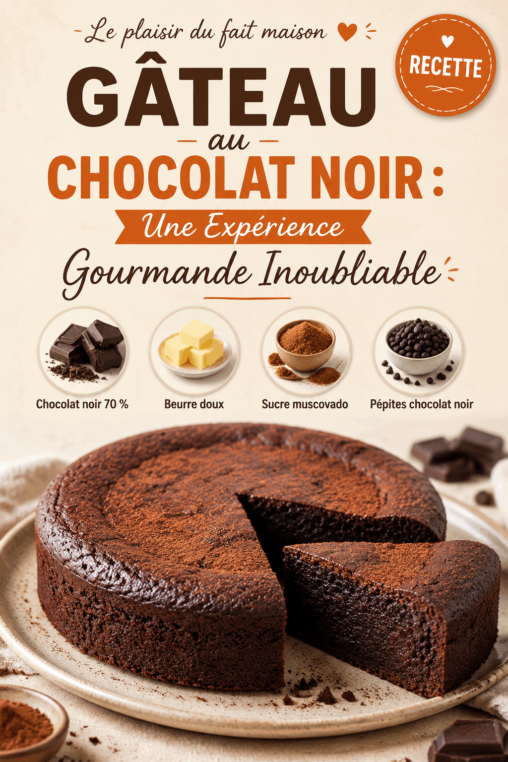 Gâteau au Chocolat Noir : Une Expérience Gourmande Inoubliable