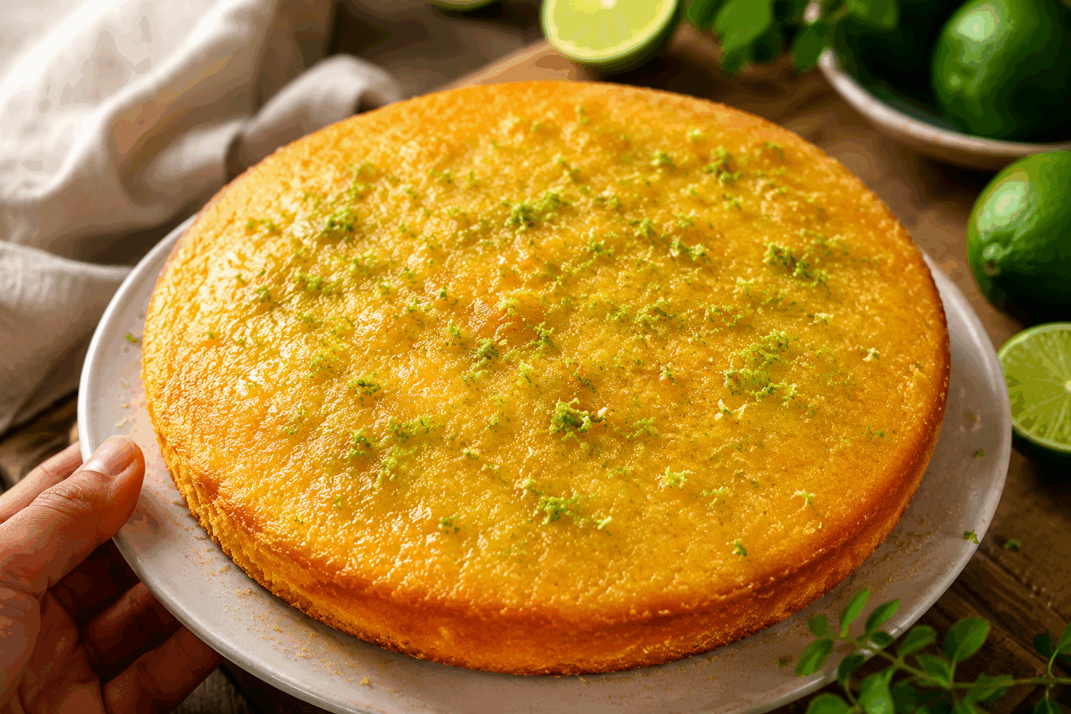 Gâteau au citron vert sans farine ni beurre, prêt en 5 minutes et tellement léger 🍋