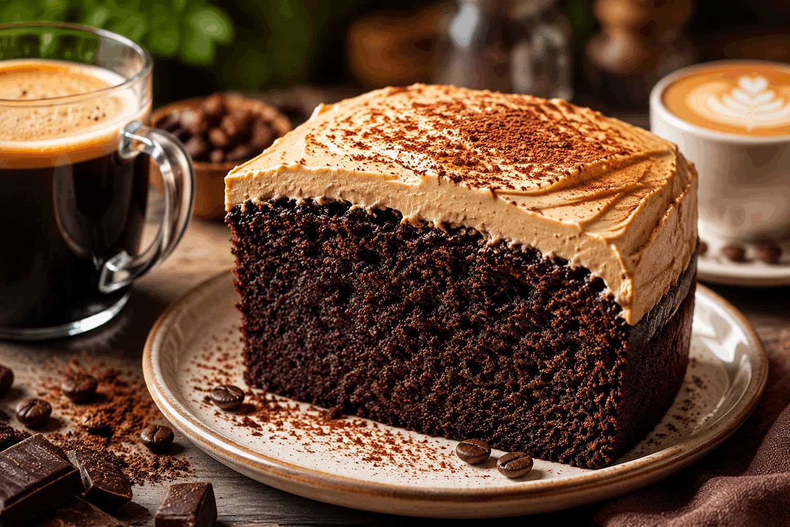 Gâteau cappuccino sans farine ni sucre, prêt en 5 minutes et glaçage au yaourt incroyable ✨