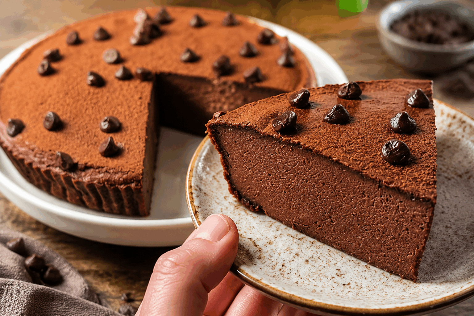 Gâteau choco-mascarpone sans farine ni sucre, 5 ingrédients et fondant à souhait ✨