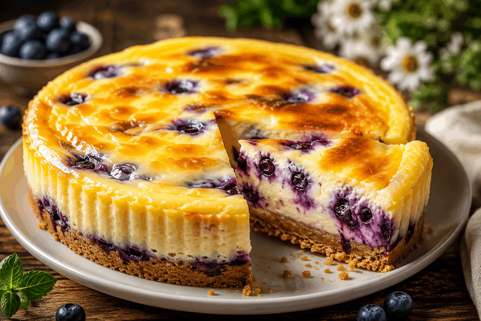 Gâteau citron myrtilles : la recette express qui fond en 5 minutes dans la bouche 🔥 Description Ce gâteau citron myrtilles est un dessert léger et frais, alliant l’acidité délicate du citron à la douceur des myrtilles juteuses. Moelleux et fondant, il se déguste aussi bien en dessert qu’au goûter. Simple et rapide à réaliser, il ravira les amateurs de saveurs fruitées et acidulées. Informations Temps de préparation : 10 minutes Temps de cuisson : 30 minutes Nombre de portions : 8 parts Difficulté : Facile Ingrédients Pour le gâteau 150 g de farine 120 g de sucre 3 œufs 100 g de beurre fondu 1 citron (jus et zeste) 1/2 sachet de levure chimique (environ 6 g) 100 ml de lait 1 pincée de sel Pour la garniture 150 g de myrtilles fraîches ou surgelées Préparation Préchauffe le four à 180°C (chaleur tournante de préférence). Dans un grand bol, bats les œufs avec le sucre jusqu’à ce que le mélange blanchisse. Ajoute le beurre fondu puis le lait, mélange bien. Incorpore la farine tamisée, la levure chimique et la pincée de sel. Remue jusqu’à obtenir une pâte homogène. Ajoute le jus et le zeste du citron, mélange délicatement. Verse la moitié de la pâte dans un moule à gâteau beurré et fariné. Répartis les myrtilles sur la pâte, puis recouvre-les avec le reste de la pâte. Enfourne pour environ 30 minutes. Vérifie la cuisson avec la lame d’un couteau qui doit ressortir propre. Laisse tiédir avant de démouler. Astuces Utilise des myrtilles fraîches pour plus de saveur, ou bien décongèle légèrement les surgelées avant usage. Ne mélange pas trop longtemps la pâte après avoir ajouté la farine pour conserver un gâteau moelleux. Tu peux remplacer le beurre par de l’huile de tournesol pour une texture plus légère. Pour accentuer le goût citronné, ajoute un peu de zeste sur le dessus avant cuisson. Service Serre ce gâteau citron myrtilles tiède ou froid, accompagné d’un thé vert ou d’un café. Il est idéal pour un goûter en famille ou un dessert léger après un repas estival. Une boule de glace vanille ou un peu de crème fouettée maison peuvent aussi sublimer sa dégustation.