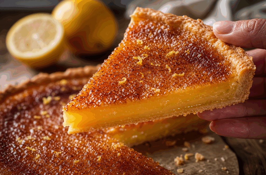 Gâteau moelleux au citron comme une crème brûlée, un dessert à tester d’urgence 🍋 Description Ce gâteau moelleux au citron s’inspire de la texture onctueuse et fondante de la crème brûlée, alliant douceur et fraîcheur citronnée. Sa surface légèrement caramélisée rappelle le célèbre dessert, tandis que sa mie aérienne ravira les amateurs de pâtisseries légères. Idéal pour une occasion festive ou un goûter raffiné, ce dessert est un véritable coup de cœur. Informations Temps de préparation : 20 minutes Temps de cuisson : 35 minutes Nombre de portions : 8 personnes Difficulté : Moyenne Ingrédients Pour le gâteau 3 œufs 150 g de sucre en poudre 120 g de farine 1 sachet de levure chimique (environ 11 g) 100 g de beurre doux fondu 150 ml de lait entier Le zeste fin d’1 citron jaune bio Le jus d’1 citron jaune 1 pincée de sel Pour le dessus caramélisé 50 g de sucre de canne en poudre Préparation Préchauffe le four à 160°C (chaleur tournante de préférence). Sépare les blancs des jaunes d’œufs. Monte les blancs en neige ferme avec une pincée de sel. Dans un saladier, fouette les jaunes avec le sucre jusqu’à ce que le mélange blanchisse et devienne mousseux. Ajoute le beurre fondu tiédi, le lait, le jus et le zeste de citron. Mélange bien. Incorpore la farine et la levure tamisées en plusieurs fois, en mélangeant délicatement pour éviter les grumeaux. Ajoute délicatement les blancs en neige à la préparation à l’aide d’une spatule, en soulevant la masse pour ne pas les casser. Verse la pâte dans un moule à gâteau préalablement beurré et fariné ou recouvert de papier sulfurisé. Enfourne pour environ 30 à 35 minutes. Vérifie la cuisson avec la lame d’un couteau qui doit ressortir sèche. Sors le gâteau du four et laisse-le tiédir. Répartis le sucre de canne sur toute la surface du gâteau puis caramélise-le à l’aide d’un chalumeau de cuisine ou en plaçant le gâteau sous le grill du four très chaud pendant 2 à 3 minutes, en surveillant attentivement pour ne pas brûler. Astuces Utilise des citrons bio pour profiter pleinement du zeste, qui apporte beaucoup de parfum. Ne monte pas les blancs trop fermes pour qu’ils s’incorporent facilement et apportent de la légèreté. Le sucre de canne permet de réaliser un caramel plus doré et plus savoureux que le sucre blanc classique. Si tu n’as pas de chalumeau, surveille bien la cuisson sous le grill pour obtenir un caramel parfait sans brûler. Service Serre ce gâteau tiède ou à température ambiante, accompagné d’une crème fouettée légère ou d’une boule de glace vanille. Il sera parfait pour clôturer un repas estival ou offrir un moment gourmand lors d’un goûter entre amis ou en famille.