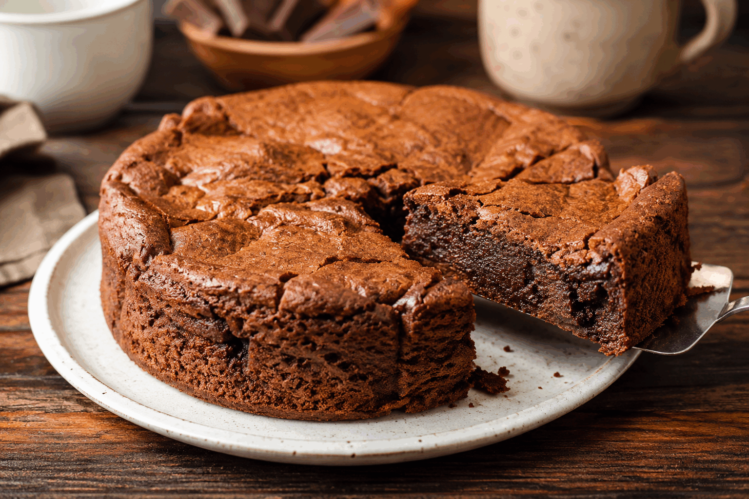 Gâteau mousse au chocolat sans farine ni sucre, 3 ingrédients et un délice fondant 😍