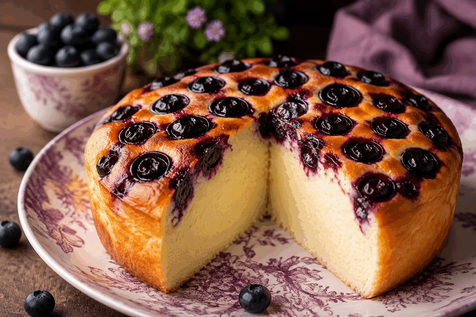 Gâteau protéiné myrtilles sans farine ni gluten, prêt en 4 ingrédients seulement 🫐🔥 Description Ce gâteau protéiné aux myrtilles est une gourmandise saine et légère, parfaite pour une collation ou un petit-déjeuner énergétique. Sans farine ni gluten, il combine simplicité et nutrition, pour un résultat moelleux aux saveurs fruitées. Facile et rapide à préparer, il conviendra à tous ceux qui cherchent à allier plaisir et bien-être. Informations Temps de préparation : 10 minutes Temps de cuisson : 25 minutes Nombre de portions : 6 parts Difficulté : Facile Ingrédients Pour le gâteau 150 g de myrtilles fraîches ou surgelées 4 œufs 100 g de poudre d’amandes 30 g de protéine en poudre (vanille ou nature) Préparation Préchauffe le four à 180°C (chaleur statique). Dans un saladier, bats les œufs entiers jusqu’à ce qu’ils deviennent mousseux et légèrement clairs. Incorpore délicatement la poudre d’amandes et la protéine en poudre sans faire retomber les œufs. Ajoute les myrtilles en les répartissant uniformément dans la pâte. Verse la préparation dans un moule à cake ou un moule rond préalablement huilé ou recouvert de papier cuisson. Enfourne pendant 25 minutes, puis vérifie la cuisson avec la pointe d’un couteau qui doit ressortir sèche. Laisse refroidir avant de démouler pour que le gâteau se tienne bien. Astuces Si tu utilises des myrtilles surgelées, ne les décongèle pas avant de les intégrer pour éviter que la pâte soit trop humide. Pour plus de moelleux, tu peux remplacer un œuf par 30 g de compote de pommes sans sucre ajouté. Choisis une protéine en poudre neutre ou à la vanille, selon ta préférence, pour ne pas masquer la saveur naturelle des myrtilles. Conserve le gâteau au frais dans une boîte hermétique, il se déguste aussi bien froid que à température ambiante. Service Serre ce gâteau protéiné aux myrtilles en dessert léger ou au goûter, accompagné d’un thé vert ou d’un café. Il peut aussi être une excellente base énergétique avant ou après une séance de sport. Pour un supplément gourmand, ajoute un filet de yaourt nature ou un peu de fromage blanc sur le dessus.