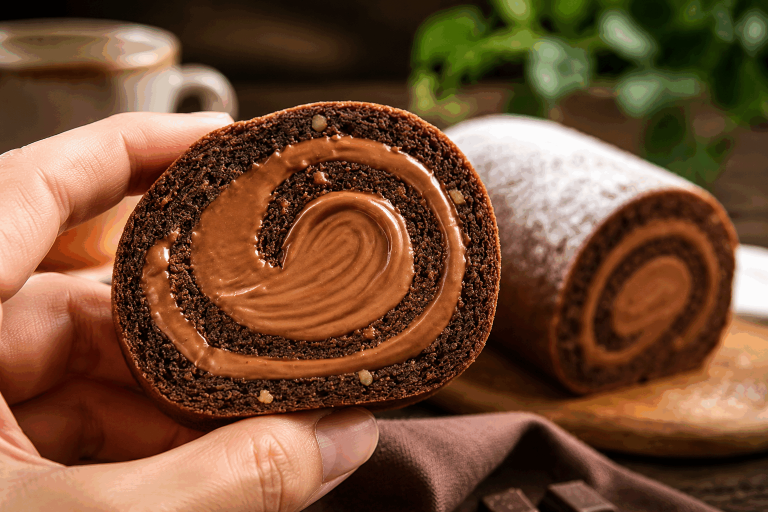 Gâteau roulé moelleux sans farine ni gluten, prêt en 10 minutes top chrono ! 🤎 Description Ce gâteau roulé est une délicieuse alternative pour ceux qui cherchent une pâtisserie moelleuse sans farine ni gluten. Léger et fondant, il se prépare rapidement et se prête parfaitement à une pause gourmande ou au goûter. Son goût subtil et sa texture aérienne séduiront petits et grands. Informations Temps de préparation : 10 minutes Temps de cuisson : 12 minutes Nombre de portions : 6 personnes Difficulté : Facile Ingrédients Pour le biscuit roulé 4 œufs 100 g de sucre en poudre 1 cuillère à café d'extrait de vanille 1 pincée de sel 30 g de fécule de maïs (maïzena) 30 g de poudre d’amandes Pour la garniture 150 g de crème fouettée ou de mascarpone 2 cuillères à soupe de confiture ou de pâte à tartiner au choix Préparation Préchauffe le four à 180°C (th.6). Sépare les blancs des jaunes d’œufs. Fouette les jaunes avec le sucre et l’extrait de vanille jusqu’à ce que le mélange blanchisse et devienne mousseux. Incorpore délicatement la poudre d’amandes et la fécule de maïs. Monte les blancs en neige avec la pincée de sel jusqu’à ce qu’ils soient bien fermes. Incorpore les blancs en neige délicatement à la préparation précédente à l’aide d’une spatule, en soulevant la masse pour ne pas les casser. Tapisse une plaque de cuisson rectangulaire avec du papier sulfurisé. Verse la pâte uniformément sur la plaque et étale-la de manière homogène. Enfourne pour environ 12 minutes, le biscuit doit être légèrement doré et souple au toucher. Sors le biscuit du four, dépose-le immédiatement sur un torchon propre humide, retire délicatement le papier sulfurisé, puis roule-le avec le torchon en le serrant légèrement. Laisse refroidir ainsi. Déroule délicatement le biscuit, étale la garniture choisie (crème fouettée ou mascarpone avec confiture ou pâte à tartiner). Roule de nouveau le gâteau sans le torchon, serre bien et place-le au frais au moins 30 minutes avant de servir. Astuces Pour un gâteau encore plus moelleux, tamise la poudre d’amandes et la fécule avant de les incorporer. Utilise une maryse pour mélanger les blancs en neige afin de garder un maximum d’air. Le torchon humide permet d’éviter que le biscuit ne se casse en roulant. Pour varier les plaisirs, ajoute des zestes d’orange ou de citron à la pâte. Service Coupe le gâteau roulé en tranches et sers-le avec un thé ou un café. Il est idéal pour un goûter improvisé ou un dessert léger après un repas copieux. Tu peux aussi l’accompagner de fruits frais pour une touche de fraîcheur.