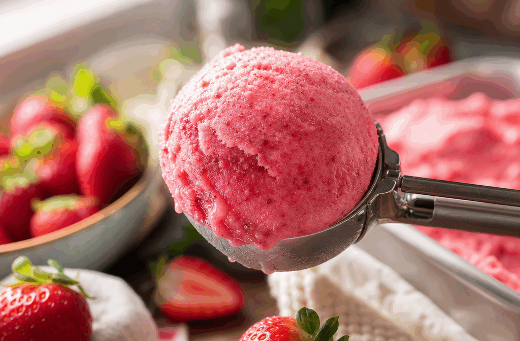 Glace aux fraises maison en 2 ingrédients, prête en 5 minutes et délicieusement fondante ❗ Description Cette glace aux fraises maison est un dessert frais et léger, idéal pour l'été. Avec seulement deux ingrédients, elle est rapide à préparer et offre une texture fondante en bouche, révélant toute la douceur fruitée des fraises mûres. Parfait pour une pause gourmande saine et naturelle. Informations Temps de préparation : 5 minutes Temps de cuisson : 0 minute Nombre de portions : 4 personnes Difficulté : Facile Ingrédients Pour la glace 400 g de fraises fraîches 150 ml de crème liquide entière (30% MG minimum) Préparation Lave soigneusement les fraises, équeute-les et coupe-les en morceaux. Place les fraises coupées dans un blender ou un mixeur. Verse la crème liquide entière sur les fraises. Mixe le tout à haute vitesse pendant environ 1 à 2 minutes jusqu’à obtenir une texture lisse et homogène. Verse la préparation dans des ramequins ou dans un bac allant au congélateur. Place au congélateur pendant 3 à 4 heures pour que la glace fige légèrement tout en restant fondante. Sors la glace 5 minutes avant de servir pour qu’elle soit onctueuse et agréable à déguster. Astuces Choisis des fraises bien mûres pour maximiser le goût sucré naturel. Pour une texture encore plus crémeuse, tu peux ajouter un peu de sucre glace ou de miel selon ton goût. Si tu n’as pas de blender, utilise un mixeur plongeant dans un bol adapté. Cette glace se conserve 2 à 3 jours au congélateur, mais elle est meilleure fraîchement préparée. Service Sers cette glace aux fraises maison dans de jolis bols ou coupes avec quelques feuilles de menthe fraîche pour la décoration. Accompagne-la éventuellement d’un petit gâteau sec ou de fruits frais en salade. Ce dessert est parfait pour un goûter rapide ou une fin de repas légère et fruitée.