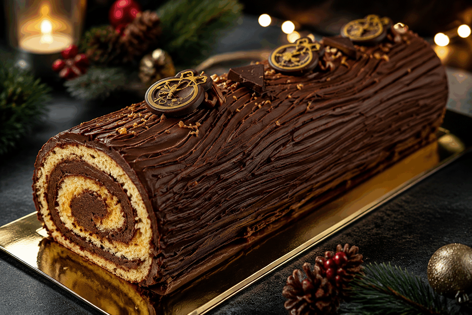 La bûche chocolat-orange qui fond en bouche en moins d’une heure de préparation 👌 Description Cette bûche allie la richesse du chocolat noir à la fraîcheur acidulée de l’orange, offrant une texture fondante et légère qui séduira les amateurs de desserts gourmands. Facile et rapide à préparer, elle est idéale pour un dessert de fête ou une occasion spéciale où l’on souhaite impressionner sans passer des heures en cuisine. Informations Temps de préparation : 45 minutes Temps de cuisson : 15 minutes Nombre de portions : 8 personnes Difficulté : Facile Ingrédients Pour le biscuit roulé 4 œufs 100 g de sucre en poudre 100 g de farine 30 g de cacao en poudre non sucré 1 pincée de sel Pour la garniture chocolat-orange 200 g de chocolat noir à pâtisser (70 % de cacao) 20 cl de crème liquide entière 50 g de beurre doux 2 cuillères à soupe de jus d’orange fraîchement pressé Le zeste finement râpé d’une orange non traitée 30 g de sucre glace Préparation Préchauffe le four à 180°C (th. 6). Sépare les blancs des jaunes d’œufs. Monte les blancs en neige ferme avec une pincée de sel. Dans un saladier, fouette les jaunes avec le sucre jusqu’à ce que le mélange blanchisse et devienne mousseux. Incorpore délicatement la farine tamisée avec le cacao en poudre au mélange jaunes-sucre. Ajoute les blancs en neige en les incorporant doucement à la spatule pour ne pas les casser. Verse la pâte sur une plaque recouverte de papier sulfurisé en formant un rectangle d’environ 30 x 40 cm, lisse la surface avec une spatule. Enfourne pour 12 à 15 minutes : la pâte doit rester souple et moelleuse. Dès la sortie du four, retourne le biscuit sur un torchon propre légèrement humide, retire délicatement le papier cuisson et roule le biscuit sur lui-même, en le maintenant roulé avec le torchon. Laisse refroidir. Prépare la garniture : fais chauffer la crème liquide sans la faire bouillir, puis verse-la sur le chocolat coupé en morceaux. Laisse reposer 1 minute puis mélange jusqu’à obtenir une ganache lisse. Incorpore le beurre coupé en morceaux, le jus d’orange, le zeste et le sucre glace, puis mélange bien jusqu’à obtenir une crème brillante et homogène. Laisse tiédir. Déroule délicatement le biscuit refroidi et étale la ganache au chocolat-orange uniformément sur toute la surface. Roulez de nouveau le biscuit avec la ganache à l’intérieur, enveloppe-le dans du film alimentaire et réserve au frais au moins 30 minutes pour que la bûche se raffermisse. Astuces Pour un biscuit plus moelleux, ne dépasse pas le temps de cuisson et évite d’ouvrir le four pendant la cuisson. Tu peux remplacer le cacao en poudre par du cacao amer pour un goût plus intense. Utilise une ganache encore tiède pour faciliter l’étalement et éviter que la crème ne casse ou ne durcisse trop vite. Pour décorer, saupoudre la bûche de copeaux de chocolat ou de zestes d’orange confits. Service Dépose la bûche sur un plat de service, tranche-la finement pour apprécier sa texture fondante. Ce dessert s’accompagne bien d’un café expresso ou d’un vin doux comme un vin de dessert aux agrumes. Idéal pour clôturer élégamment un repas de fêtes ou pour un goûter gourmand en famille.