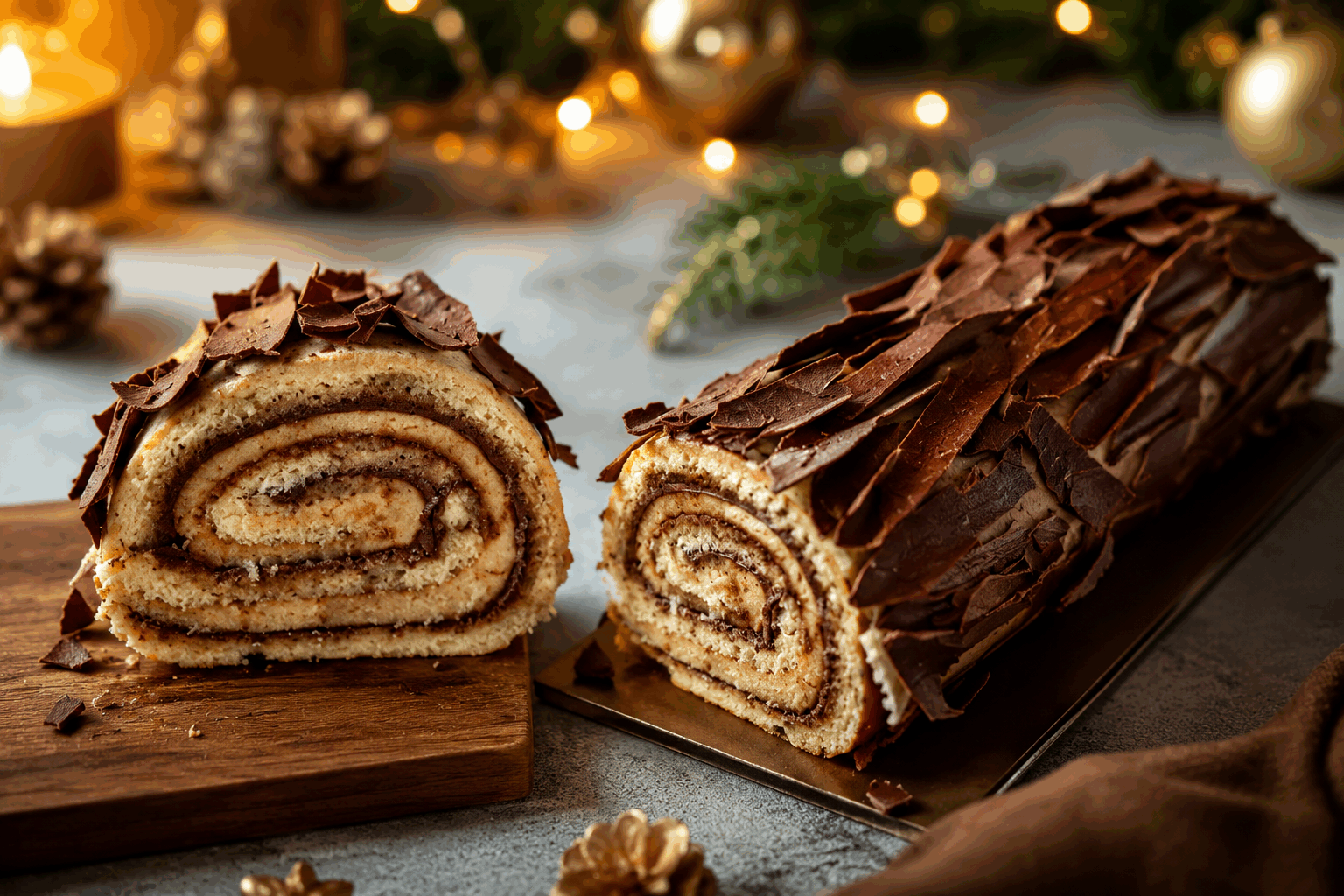 La bûche roulée chocolat café façon opéra en 10 minutes, le dessert de Noël parfait 🔥 Description Cette bûche roulée allie la richesse du chocolat à la délicate amertume du café, rappelant les saveurs sophistiquées du gâteau opéra. Facile et rapide à réaliser en seulement 10 minutes, ce dessert est idéal pour les fêtes de Noël, alliant élégance et gourmandise dans un format pratique. Sa texture moelleuse et son glaçage velouté en font une explosion de saveurs à chaque bouchée. Informations Temps de préparation : 10 minutes Temps de cuisson : 10 minutes Nombre de portions : 8 personnes Difficulté : Facile Ingrédients Pour la génoise roulée 3 œufs 90 g de sucre en poudre 90 g de farine 30 g de cacao en poudre non sucré 1 pincée de sel Pour la crème au café et au chocolat 150 g de chocolat noir (70 % de cacao) 100 ml de crème liquide entière 2 cuillères à soupe de café fort (expresso ou café filtre très concentré) 30 g de beurre doux Pour la décoration Sucre glace (optionnel) Grains de café en chocolat ou copeaux de chocolat Préparation Préchauffe le four à 180°C (th.6). Recouvre une plaque à pâtisserie de papier sulfurisé. Sépare les blancs des jaunes d'œufs. Monte les blancs en neige ferme avec une pincée de sel. Bats les jaunes avec le sucre jusqu’à ce que le mélange blanchisse et devienne mousseux. Incorpore délicatement la farine tamisée avec le cacao en poudre au mélange jaunes-sucre. Ajoute ensuite les blancs en neige à la préparation en soulevant la masse pour garder la légèreté. Étale la pâte sur la plaque recouverte de papier sulfurisé en un rectangle uniforme d’environ 30x25 cm. Enfourne pour 10 minutes, la génoise doit rester moelleuse et souple. Pendant la cuisson, prépare la crème : fais fondre le chocolat avec la crème liquide au bain-marie ou au micro-ondes par intervalles courts. Incorpore le café et le beurre dans le chocolat fondu, mélange jusqu’à obtenir une crème lisse et homogène. Laisse tiédir. Démoule la génoise tiède, retourne-la sur un torchon propre et humide, puis enlève délicatement le papier sulfurisé. Étale la crème chocolat café sur toute la surface en laissant un bord de 2 cm. Roulez délicatement la génoise en serrant bien pour former la bûche. Place la bûche au frais pendant au moins 30 minutes avant de servir pour raffermir la crème. Astuces Ne faites pas trop cuire la génoise afin qu’elle reste souple et facile à rouler sans casser. Le café doit être bien concentré pour apporter une saveur intense sans trop liquéfier la crème. Pour plus de gourmandise, ajoutez une fine couche de crème au beurre café avant la crème au chocolat. Décorez la bûche avec des grains de café en chocolat et un léger nuage de sucre glace pour une présentation festive. Service Servez cette bûche roulée bien fraîche, accompagnée d’un café noir ou d’un verre de liqueur douce comme du amaretto. Parfaite pour clore un repas de Noël gourmand, elle s’impose en dessert léger et raffiné, apprécié de tous les amateurs de chocolat et de café.
