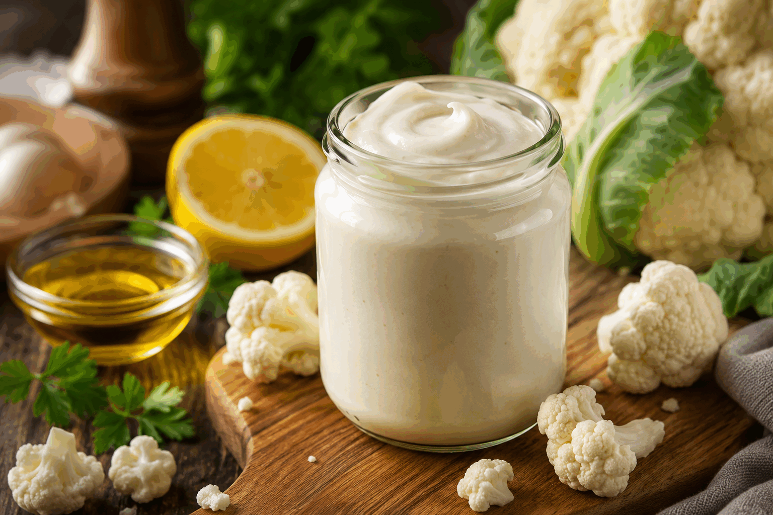La mayonnaise de chou-fleur sans œufs en 5 minutes, bluffante et légère ✨ Description Cette mayonnaise de chou-fleur, sans œufs, est une alternative végétale et légère à la mayonnaise traditionnelle. Crémeuse et onctueuse, elle se prépare en seulement 5 minutes et surprend par sa texture et son goût subtil. Parfaite pour accompagner vos crudités ou garnir vos sandwichs, elle ravira les amateurs de recettes saines et rapides. Informations Temps de préparation : 5 minutes Temps de cuisson : 10 minutes Nombre de portions : 4 personnes Difficulté : Facile Ingrédients Pour la mayonnaise de chou-fleur 150 g de chou-fleur 100 ml d’huile de tournesol (ou huile neutre) 1 cuillère à soupe de jus de citron frais 1 cuillère à soupe de vinaigre de cidre 1 cuillère à café de moutarde de Dijon 1 cuillère à soupe de yaourt végétal nature (optionnel, pour plus d’onctuosité) 1 pincée de sel 1 pincée de poivre blanc 50 ml d’eau froide Préparation Détachez les fleurettes de chou-fleur et faites-les cuire à la vapeur pendant 8 à 10 minutes jusqu’à ce qu’elles soient tendres mais encore légèrement croquantes. Laissez refroidir complètement le chou-fleur pour ne pas cuire les autres ingrédients lors du mixage. Placez le chou-fleur refroidi dans un blender ou un bol mixeur, ajoutez la moutarde, le jus de citron, le vinaigre, le sel et le poivre. Mixez quelques secondes puis, en continuant de mixer, incorporez l’huile en filet pour émulsionner progressivement la préparation. Ajoutez petit à petit l’eau froide pour ajuster la consistance : vous devez obtenir une texture crémeuse et légère, proche d’une mayonnaise classique. Goûtez et rectifiez l’assaisonnement si nécessaire, ajoutez le yaourt végétal pour plus de douceur si vous le souhaitez, puis mixez une dernière fois. Réservez au frais au moins 30 minutes pour que les saveurs se développent pleinement. Astuces Ne mixez pas trop longtemps pour éviter que la sauce ne devienne granuleuse. Utilisez une huile neutre pour ne pas masquer la saveur douce du chou-fleur. La cuisson vapeur préserve la saveur et la couleur naturelle du chou-fleur. Vous pouvez ajouter une pincée d’ail en poudre ou d’herbes fraîches (ciboulette, persil) pour varier les saveurs. Service Servez cette mayonnaise de chou-fleur en accompagnement de bâtonnets de légumes crus, dans un wrap ou un burger végétarien, ou encore comme sauce légère pour vos salades composées. Idéale lors d’un apéritif sain ou pour un déjeuner rapide et équilibré.