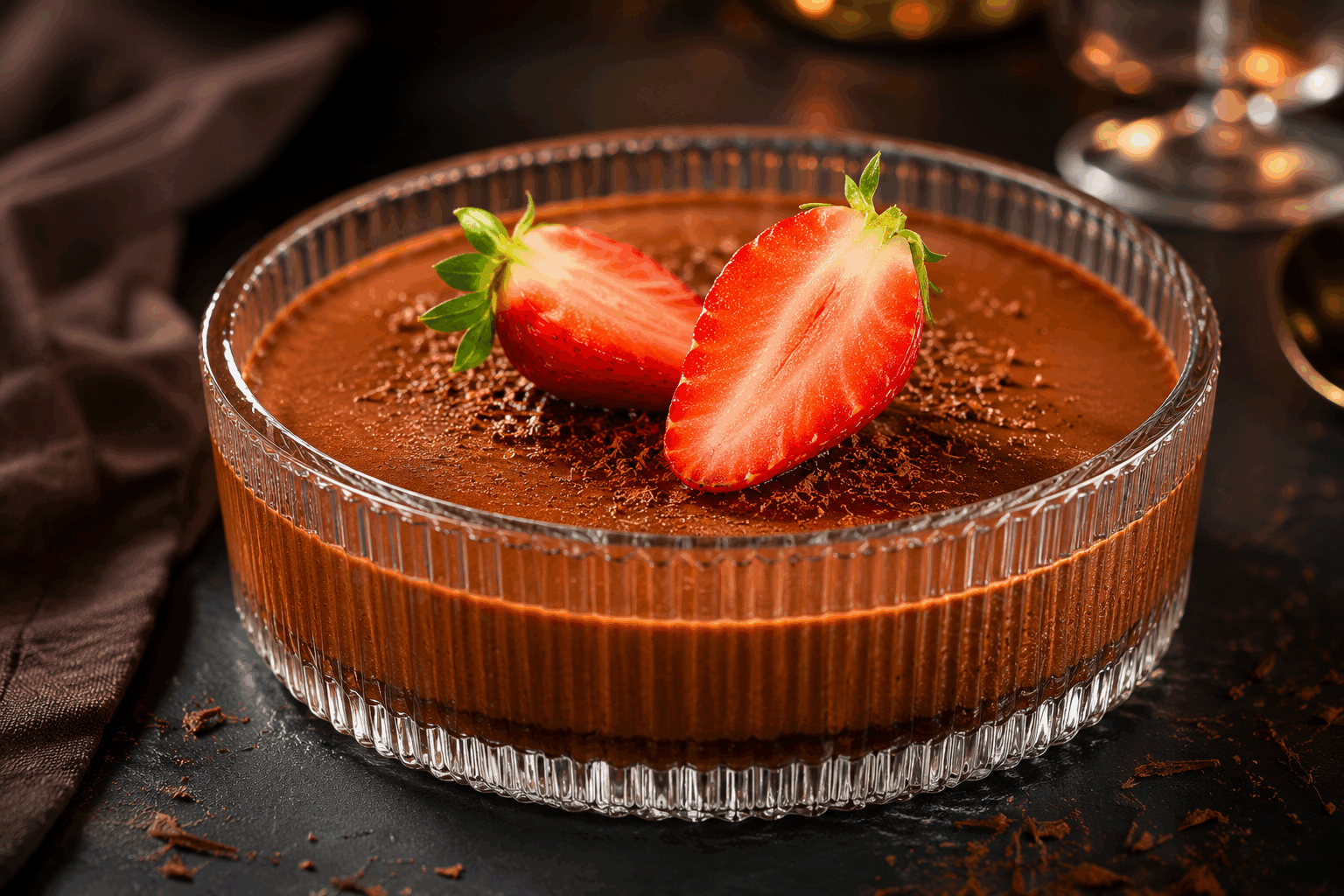 La mousse au chocolat la plus facile avec seulement 4 ingrédients, prête en 5 minutes ! 😍 Description Cette mousse au chocolat est une douceur légère et veloutée, idéale pour les amateurs de chocolat pressés. Avec seulement quatre ingrédients simples et un temps de préparation record, elle ravira les papilles sans complication. Parfaite pour un dessert improvisé ou une fin de repas gourmande. Informations Temps de préparation : 5 minutes Temps de cuisson : 0 minute Nombre de portions : 4 Difficulté : Facile Ingrédients Pour la mousse 200 g de chocolat noir à 70% de cacao 4 œufs frais (blancs et jaunes séparés) 30 g de sucre en poudre 1 pincée de sel fin Préparation Fais fondre le chocolat noir au bain-marie ou au micro-ondes par intervalles de 20 secondes sans brûler, puis laisse tiédir légèrement. Monte les blancs d’œufs en neige ferme avec la pincée de sel. Dans un bol, fouette les jaunes d’œufs avec le sucre jusqu’à ce que le mélange blanchisse et soit mousseux. Incorpore délicatement le chocolat fondu au mélange jaunes-sucre à l’aide d’une spatule. Ajoute ensuite les blancs en neige en plusieurs fois, en soulevant délicatement la préparation pour ne pas casser les blancs. Répartis la mousse dans des verrines ou un grand saladier, puis place au réfrigérateur au minimum 2 heures avant de servir pour une texture optimale. Astuces Utilise un chocolat de bonne qualité pour intensifier le goût. Veille à ce que les blancs soient montés bien fermes pour une mousse aérienne. Incorpore les blancs délicatement pour conserver la légèreté de la mousse. Si tu n’as pas le temps de laisser reposer 2 heures, une heure au frais donnera déjà un bon résultat. Service Serre cette mousse au chocolat bien fraîche, nature ou accompagnée d’un coulis de fruits rouges ou d’une touche de chantilly. Parfaite pour un dessert express lors d’un dîner ou pour une pause gourmande à tout moment.