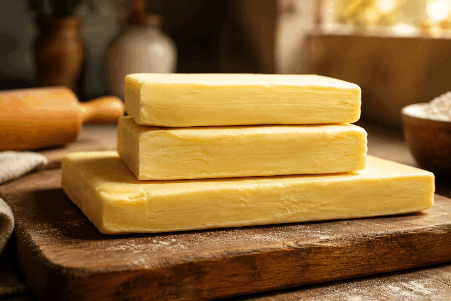 La pâte feuilletée inverse de grand-mère, légère et parfaite en 5 minutes ✨ Description La pâte feuilletée inverse est une technique traditionnelle qui consiste à inverser les couches de beurre et de pâte pour obtenir un feuilletage extrêmement léger et croustillant. Cette version « de grand-mère » remise au goût du jour en 5 minutes est idéale pour réaliser tartes, viennoiseries ou petits feuilletés maison. Sa rapidité de préparation en fait un choix parfait pour les cuisiniers pressés tout en garantissant un résultat digne d’un pâtissier. Informations Temps de préparation : 5 minutes Temps de repos : 30 minutes minimum Temps de cuisson : 20 à 25 minutes Nombre de portions : 6 à 8 personnes Difficulté : Moyenne Ingrédients Pour la pâte feuilletée inverse 250 g de farine de type 55 200 g de beurre doux froid 125 ml d’eau froide 5 g de sel fin Préparation Dans un grand saladier, mélange la farine et le sel. Coupe 150 g de beurre en morceaux puis travaille-le entre tes mains ou avec une spatule pour l’assouplir sans le fondre. Ajoute l’eau froide à la farine et mélange rapidement pour former une pâte homogène mais encore un peu rugueuse, sans trop travailler. Étale cette pâte en un rectangle d’environ 1 cm d’épaisseur. Sur ce rectangle, dépose 150 g de beurre froid en une plaque régulière au centre. Rabats les bords de la pâte sur le beurre pour l’enfermer complètement, en veillant à bien sceller les extrémités. Étale doucement l’ensemble en un grand rectangle de 1 cm environ avec un rouleau à pâtisserie. Effectue un premier tour simple : plie la pâte en trois comme une lettre, puis filme-la et place-la 30 minutes au réfrigérateur. Répète l’étalage et le pliage deux fois de plus, en respectant un temps de repos au froid d’au moins 30 minutes entre chaque tour. Après le dernier tour, la pâte est prête à être utilisée immédiatement pour vos préparations sucrées ou salées. Préchauffe le four à 200°C et fais cuire ta pâtisserie selon la recette choisie, généralement 20 à 25 minutes pour un feuilletage doré et croustillant. Astuces Utilise du beurre de qualité bien froid et sec pour éviter que la pâte ne devienne collante. Travaille rapidement pour ne pas réchauffer le beurre ni la pâte, ce qui compromettrait le feuilletage. Respecte les temps de repos au froid entre chaque tour pour que la pâte se détende et que le beurre reste ferme. Si tu manques de temps, utilise un rouleau à pâtisserie en silicone pour un meilleur contrôle lors de l’étalage. Service Servez cette pâte feuilletée inverse prête à garnir en tartes salées, quiches, tourtes ou en viennoiseries maison. Elle s'accorde parfaitement avec des garnitures classiques comme le fromage, les légumes rôtis ou les fruits frais. Idéale pour un repas convivial ou un goûter gourmand, elle remporte toujours un franc succès grâce à son feuilletage aérien et son goût authentique.