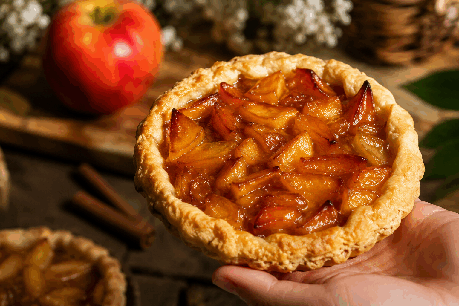 La recette express de la tarte aux pommes qui fait fondre tous les gourmands 😍👌 Description Cette tarte aux pommes express est un classique indémodable, composée d’une pâte croustillante et d’une garniture généreuse de pommes fondantes légèrement caramélisées. Facile à réaliser, elle séduira petits et grands par son goût sucré et sa texture délicate. Parfaite pour un dessert rapide ou une pause gourmande à tout moment. Informations Temps de préparation : 15 minutes Temps de cuisson : 30 minutes Nombre de portions : 6 personnes Difficulté : Facile Ingrédients Pour la pâte 250 g de pâte brisée prête à l’emploi (ou faite maison) Pour la garniture 4 grosses pommes Golden ou Gala 50 g de sucre en poudre 30 g de beurre doux 1 cuillère à café de cannelle en poudre (optionnel) 1 cuillère à soupe de jus de citron 1 jaune d'œuf (pour la dorure) 1 cuillère à soupe de sucre glace (pour saupoudrer) Préparation Préchauffe le four à 180°C (chaleur tournante de préférence). Déroule la pâte brisée et fonce un moule à tarte de 24 cm de diamètre. Pique le fond avec une fourchette. Épluche, épépine et coupe les pommes en fines lamelles. Arrose-les immédiatement avec le jus de citron pour éviter qu’elles noircissent. Dans une poêle, fais fondre le beurre à feu moyen puis ajoute les pommes, le sucre et la cannelle. Laisse cuire 5 minutes en remuant doucement pour caraméliser légèrement sans que les pommes ne se défassent. Dispose les pommes tièdes de manière harmonieuse sur la pâte, en les chevauchant légèrement. Bats le jaune d'œuf avec un peu d’eau et dore délicatement le bord de la pâte au pinceau pour une belle coloration. Enfourne la tarte sur la grille du milieu et fais cuire 25 à 30 minutes jusqu’à ce que la pâte soit bien dorée. Sors la tarte du four et laisse-la refroidir légèrement avant de saupoudrer de sucre glace. Astuces Choisis des pommes fermes pour qu’elles tiennent bien à la cuisson et ne se transforment pas en compote. Si tu manques de temps, utilise une pâte feuilletée pour plus de rapidité et un côté plus croustillant. Pour un goût plus gourmand, ajoute une cuillère à soupe de confiture d’abricot chauffée sur la tarte encore tiède. Tu peux accompagner cette tarte d’une boule de glace vanille ou d’une cuillère de crème fraîche pour plus de douceur. Service Servez la tarte tiède ou à température ambiante, accompagnée d’un thé, d’un café ou d’un cidre brut pour une touche traditionnelle. Idéale comme dessert familial ou pour un goûter rapide entre amis, elle apportera douceur et convivialité à votre table.