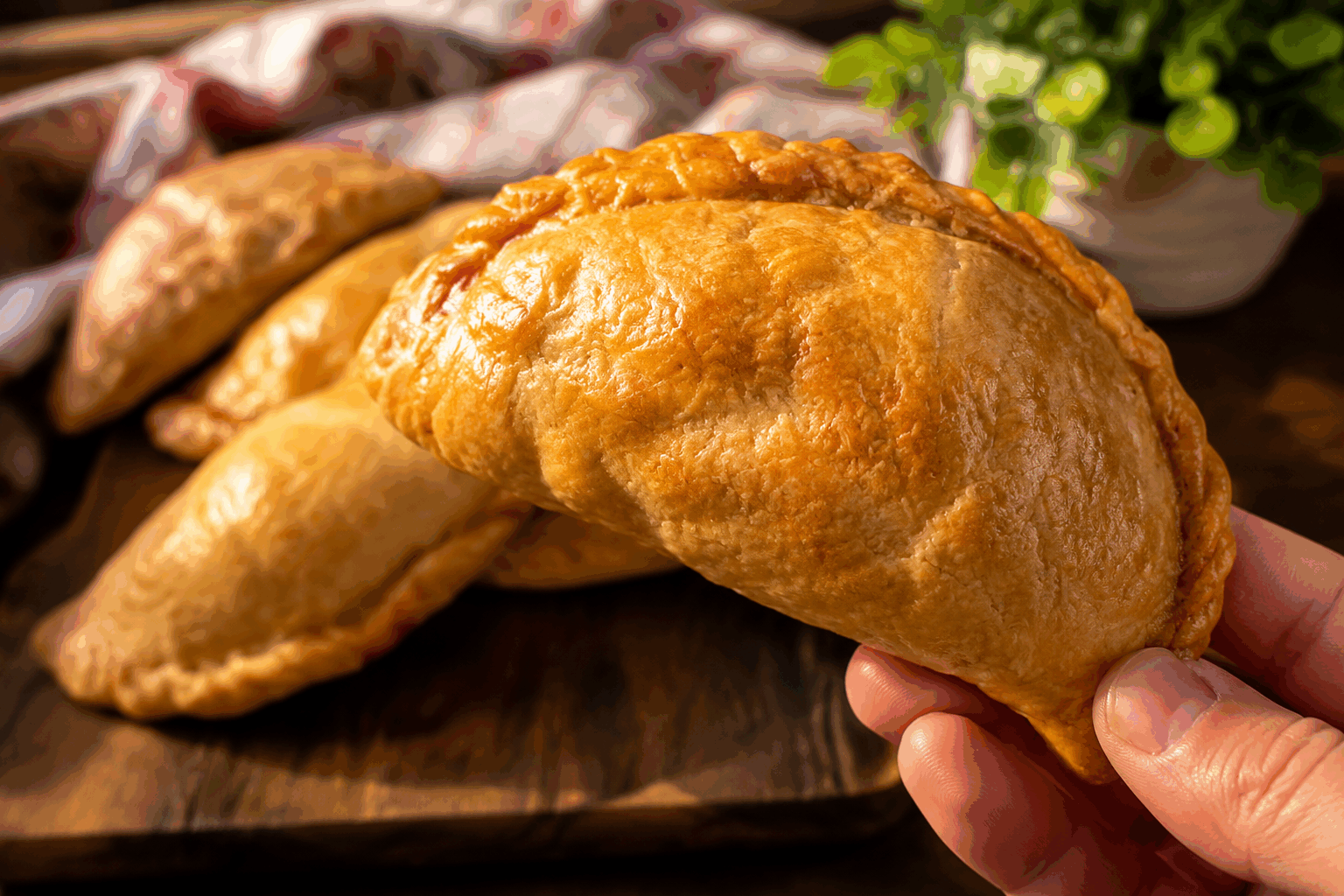 La recette facile des Cornish Pasties : en 30 minutes, un délice qui fond dans la bouche 🔥 Description Le Cornish Pasty est une spécialité anglaise traditionnelle, originaire de Cornouailles. C’est une sorte de chausson doré et croustillant, garni de viande, de légumes et d'épices, qui fond délicieusement en bouche. Parfait pour un repas rapide, il allie simplicité et saveurs réconfortantes. Informations Temps de préparation : 15 minutes Temps de cuisson : 15 minutes Nombre de portions : 4 pasties Difficulté : Facile Ingrédients Pour la pâte 250 g de farine de blé 125 g de beurre froid coupé en dés 1 pincée de sel 60 ml d’eau froide Pour la garniture 200 g de viande de bœuf hachée (idéalement jarret ou paleron) 1 pomme de terre moyenne (environ 100 g), coupée en petits dés 1 petit oignon, finement haché 50 g de rutabaga ou navet coupé en fines dés (facultatif) Sel et poivre du moulin 1 cuillère à soupe de bouillon de bœuf (ou un peu d’eau) 1 jaune d’œuf pour la dorure Préparation Prépare la pâte : dans un saladier, mélange la farine et le sel. Ajoute le beurre froid et travaille rapidement du bout des doigts jusqu’à obtenir une texture sableuse. Verse l’eau froide en plusieurs fois et pétris légèrement pour former une boule. Ne pas trop travailler la pâte. Enveloppe-la dans un film plastique et réfrigère pendant que tu prépares la garniture. Dans un bol, mélange la viande hachée, les dés de pomme de terre, l’oignon, le rutabaga, le sel, le poivre et le bouillon. Cette garniture doit être bien assaisonnée et pas trop humide. Préchauffe le four à 200°C (chaleur tournante si possible). Sors la pâte, divise-la en 4 parts égales. Étale chaque portion en cercle d’environ 15 cm de diamètre sur un plan de travail légèrement fariné. Dispose une bonne cuillère de garniture au centre de chaque cercle, en laissant une bordure d’environ 2 cm. Humidifie légèrement les bords avec un peu d’eau, puis replie la pâte en demi-lune en soudant bien les bords en pressant avec les doigts ou en formant un rebord torsadé pour éviter l’ouverture. Dépose les pasties sur une plaque recouverte de papier cuisson. Badigeonne-les avec le jaune d’œuf pour une belle dorure. Enfourne pour 15 minutes, jusqu’à ce que la pâte soit dorée et croustillante. Laisse tiédir quelques minutes avant de déguster. Astuces Utilise du beurre froid pour obtenir une pâte bien croustillante et légère. Si tu n’as pas de rutabaga, le navet ou même un peu de carotte coupée en petits dés feront parfaitement l’affaire. Ne surcharge pas les pasties avec la garniture pour éviter qu’ils ne s’ouvrent à la cuisson. Tu peux préparer la pâte à l’avance et la garder au réfrigérateur jusqu’à 2 jours, ou la congeler. Service Les Cornish Pasties se dégustent idéalement tièdes, accompagnés d’une salade verte croquante pour plus de fraîcheur. Parfaits pour un déjeuner sur le pouce, un pique-nique ou un repas convivial entre amis. Ils restent délicieux même refroidis, ce qui en fait aussi un en-cas pratique et gourmand.