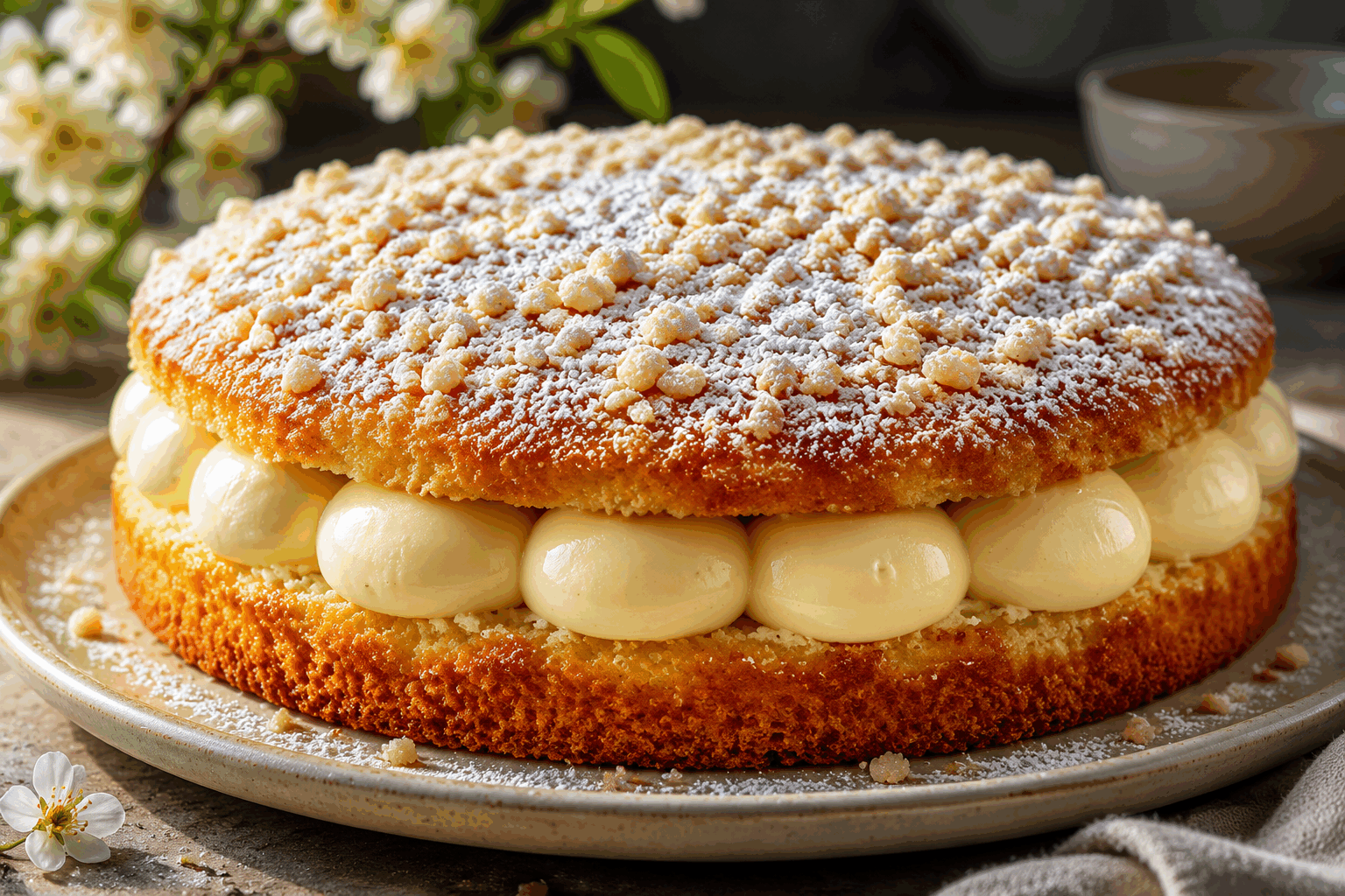 La recette secrète de la vraie tarte tropézienne qui fond en bouche en 10 minutes 😍 Description La tarte tropézienne est un dessert emblématique de la Côte d’Azur, célèbre pour sa brioche moelleuse et sa généreuse crème pâtissière au parfum délicat d’eau de fleur d’oranger. Ce gâteau fondant en bouche est parfait pour une gourmandise rapide, légère et raffinée à partager entre amis ou en famille. Informations Temps de préparation : 10 minutes (montage uniquement) Temps de cuisson : 25 minutes (pour la brioche, à préparer à l’avance) Nombre de portions : 8 personnes Difficulté : Moyenne (prévoir un peu de temps pour la brioche et la crème) Ingrédients Pour la brioche 250 g de farine de blé 30 g de sucre 5 g de sel 10 g de levure de boulanger fraîche 3 œufs 125 g de beurre mou 1 cuillère à soupe de lait 2 cuillères à soupe de sucre perlé Pour la crème tropézienne 250 ml de lait entier 3 jaunes d’œufs 75 g de sucre 25 g de farine 1 gousse de vanille ou 1 cuillère à café d’extrait de vanille 150 g de beurre doux mou 1 cuillère à soupe d’eau de fleur d’oranger Préparation Prépare la brioche : dans un grand saladier, délaye la levure dans le lait tiède. Ajoute la farine, le sucre, le sel et les œufs. Pétris la pâte pendant 10 minutes, puis incorpore le beurre mou. Laisse lever la pâte dans un endroit chaud pendant 1h30, jusqu’à ce qu’elle double de volume. Forme une boule avec la pâte, dépose-la dans un moule à manqué beurré et laisse reposer 30 minutes supplémentaires. Saupoudre de sucre perlé avant d’enfourner à 180°C pendant 25 minutes. Laisse refroidir complètement. Prépare la crème pâtissière : fais chauffer le lait avec la gousse de vanille fendue. Blanchis les jaunes d’œufs avec le sucre, puis incorpore la farine. Verse le lait chaud dessus en fouettant, puis remets sur feu doux jusqu’à épaississement. Retire la gousse de vanille et laisse refroidir. Travaille le beurre mou en pommade et incorpore-le petit à petit à la crème pâtissière refroidie, puis ajoute l’eau de fleur d’oranger. Mélange bien pour obtenir une crème homogène et légère. Découpe la brioche en deux dans l’épaisseur. Étale généreusement la crème tropézienne sur la base puis recouvre avec la partie supérieure de la brioche. Réserve au réfrigérateur 1 à 2 heures avant de servir pour que la crème prenne bien. Astuces Pour une brioche encore plus moelleuse, pétris la pâte dans un robot équipé d’un crochet pétrisseur. Utilise un beurre de qualité pour une crème plus onctueuse et parfumée. Pour gagner du temps, tu peux préparer la brioche la veille et la conserver bien emballée à température ambiante. Si tu n’as pas d’eau de fleur d’oranger, une touche d’extrait d’amande amère peut apporter une autre note parfumée. Service Présente la tarte tropézienne bien froide, coupée en parts généreuses, idéale pour un goûter gourmand ou en dessert léger après un repas d’été. Elle s’accompagne merveilleusement d’un thé léger ou d’un café aromatique.