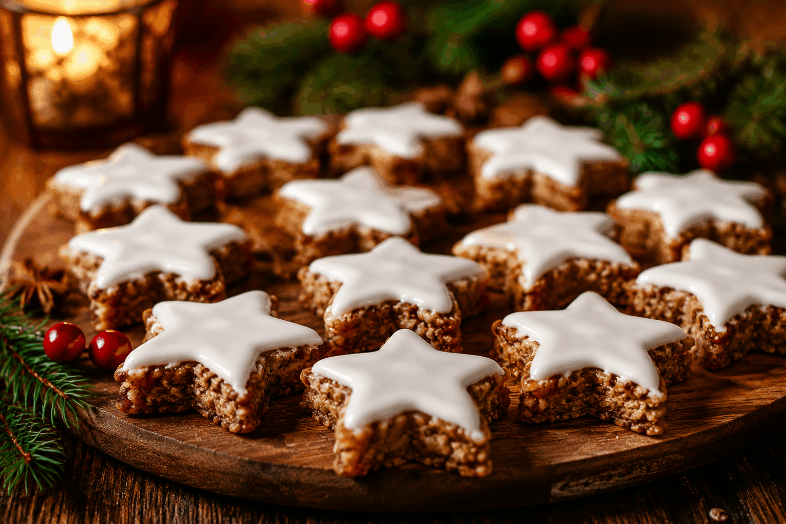 La recette secrète des étoiles à la cannelle sans gluten qui fondent en bouche ✨ Description Ces étoiles à la cannelle sans gluten sont de délicats biscuits fondants, parfumés d’une touche chaleureuse d’épices. Leur texture légère et leur saveur douce en font un vrai régal à déguster lors des fêtes ou d’un goûter convivial. Inspirées des traditionnels gâteaux de Noël, ces étoiles allient simplicité et gourmandise, tout en étant adaptées aux intolérants au gluten. Informations Temps de préparation : 20 minutes Temps de cuisson : 12 minutes Nombre de portions : 24 étoiles Difficulté : Facile Ingrédients Pour la pâte à biscuits 200 g de farine de riz 50 g de fécule de maïs 120 g de sucre glace 1 cuillère à café de cannelle en poudre 1/2 cuillère à café de levure chimique sans gluten 1 pincée de sel 150 g de beurre froid coupé en dés 1 œuf 1 cuillère à café d’extrait de vanille Pour la décoration Sucre glace pour saupoudrer Un peu de cannelle en poudre (facultatif) Préparation Dans un grand saladier, mélange la farine de riz, la fécule de maïs, le sucre glace, la cannelle, la levure chimique et le sel. Incorpore le beurre froid en petits morceaux en travaillant du bout des doigts jusqu’à obtenir une texture sableuse. Ajoute l’œuf et l’extrait de vanille, puis mélange rapidement pour former une boule de pâte homogène. Ne la travaille pas trop. Enveloppe la pâte dans un film alimentaire et réfrigère-la pendant au moins 30 minutes pour qu’elle durcisse. Préchauffe le four à 180°C (chaleur statique). Étale la pâte sur un plan légèrement fariné avec de la farine sans gluten sur une épaisseur d’environ 4 mm. Découpe des étoiles avec un emporte-pièce, puis dépose-les sur une plaque recouverte de papier sulfurisé. Enfourne pour 10 à 12 minutes, jusqu’à ce que les bords soient légèrement dorés. Laisse refroidir complètement sur une grille avant de saupoudrer de sucre glace et, si désiré, d’une pincée de cannelle. Astuces Pour une pâte plus facile à étaler, travaille rapidement et garde toujours la pâte au frais. Tu peux remplacer le beurre par de la margarine végétale pour une version vegan. Utilise un rouleau réglable pour obtenir une épaisseur régulière et des biscuits uniformes. Conserve les étoiles dans une boîte hermétique pour préserver leur texture fondante plusieurs jours. Service Ces étoiles à la cannelle sans gluten se dégustent à l’heure du thé ou du café, parfaites pour un goûter gourmand ou à offrir en cadeau pendant les fêtes. Présente-les joliment dans une assiette décorée ou dans des sachets transparents pour partager la douceur avec tes proches.