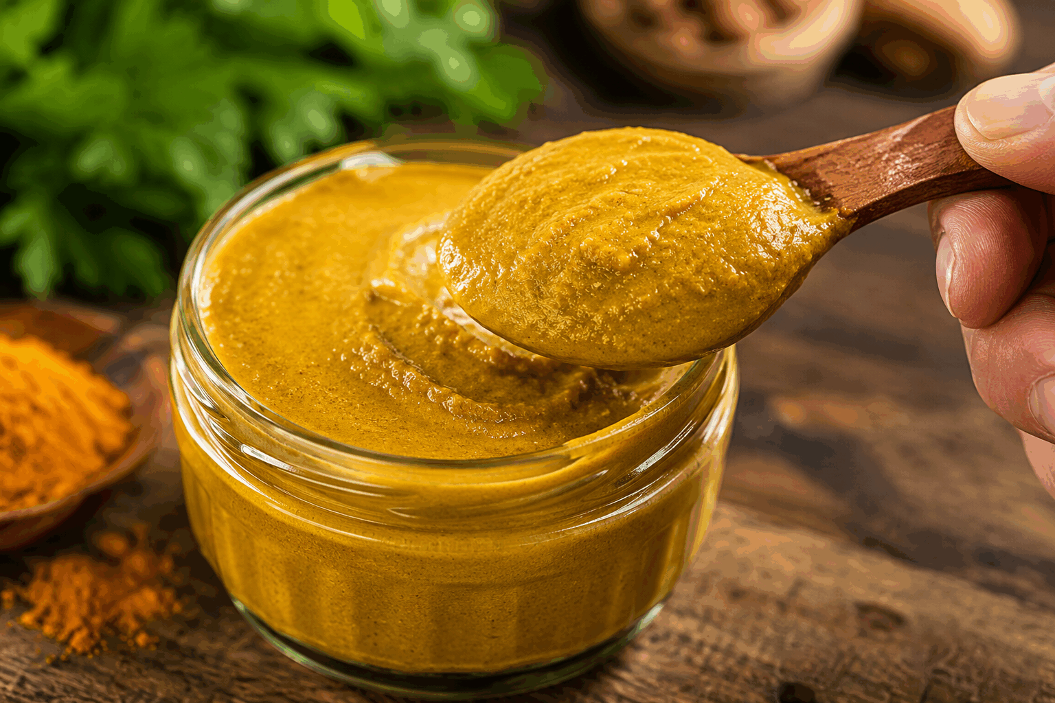 La recette secrète des naturopathes : pâte de lait d’or facile contre l’inflammation 🔥 Description Cette pâte de lait d’or est une préparation traditionnelle inspirée de la médecine ayurvédique, réputée pour ses propriétés anti-inflammatoires. Elle se présente sous la forme d’une pâte dorée, riche en curcuma et épices, au goût à la fois doux et légèrement épicé. Parfaite pour apaiser les inflammations et booster le bien-être au quotidien. Informations Temps de préparation : 10 minutes Temps de cuisson : 10 minutes Nombre de portions : 20 portions (petites doses) Difficulté : Facile Ingrédients Pour la pâte de lait d’or 200 ml de lait végétal (amande, coco ou soja) 1 cuillère à soupe de curcuma en poudre 1 cuillère à café de gingembre frais râpé ou en poudre 1/2 cuillère à café de cannelle en poudre 1/4 cuillère à café de poivre noir moulu 1 cuillère à soupe d’huile de coco 2 cuillères à soupe de miel (ou sirop d’érable pour végétalien) Préparation Verse le lait végétal dans une petite casserole et chauffe-le à feu doux sans le faire bouillir. Ajoute le curcuma, le gingembre, la cannelle et le poivre noir, puis mélange bien pour obtenir une préparation homogène. Ajoute l’huile de coco, continue de remuer doucement pendant environ 7 à 10 minutes jusqu’à ce que la pâte épaississe légèrement. Retire du feu, laisse tiédir puis incorpore le miel ou sirop d’érable. Mélange soigneusement. Transfère la pâte dans un pot hermétique et laisse refroidir complètement avant de fermer. Conserve au réfrigérateur. Utilise environ une cuillère à café par jour, pure ou diluée dans une boisson chaude. Astuces Utilise du poivre noir finement moulu pour augmenter la biodisponibilité du curcuma. Tu peux ajuster la consistance en ajoutant un peu plus ou moins de lait végétal. Le miel doit être ajouté hors du feu pour conserver ses propriétés bénéfiques. Cette pâte se conserve jusqu’à 2 semaines au réfrigérateur dans un pot hermétique. Service Prends une cuillère de cette pâte de lait d’or le matin à jeun, ou incorpore-la dans une boisson chaude comme un lait d’or, un thé ou un smoothie. Idéale pour soutenir les défenses naturelles durant les périodes d’inflammation ou de fatigue.