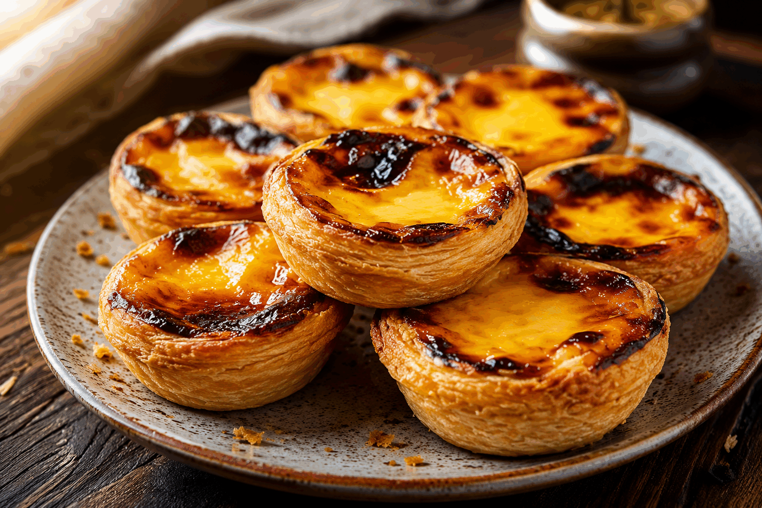 La recette secrète des pastéis de nata qui fondent en bouche en 30 minutes 🔥 Description Les pastéis de nata sont de délicieuses tartelettes portugaises à la crème pâtissière, croustillantes et dorées à souhait. Leur garniture onctueuse fond littéralement en bouche, offrant un équilibre parfait entre douceur et légèreté. Cette recette express vous permet de réaliser ces classiques du Portugal en seulement 30 minutes, pour un plaisir authentique et rapide. Informations Temps de préparation : 15 minutes Temps de cuisson : 15 minutes Nombre de portions : 12 pièces Difficulté : Moyenne Ingrédients Pour la pâte feuilletée rapide 1 rouleau de pâte feuilletée prête à dérouler (environ 250 g) Pour la garniture à la crème 250 ml de lait entier 150 g de sucre 2 cuillères à soupe de farine de maïs (maïzena) 5 jaunes d'œufs 1 cuillère à café d’extrait de vanille Le zeste d’un citron (facultatif) 1 pincée de sel Préparation Préchauffe le four à 250°C en mode chaleur tournante si possible, pour une cuisson rapide et uniforme. Détaille la pâte feuilletée en 12 cercles légèrement plus grands que les moules à muffins ou à tartelettes. Fonce les moules avec la pâte en appuyant bien pour éviter les bulles d’air et pique légèrement le fond avec une fourchette. Dans une casserole, mélange le lait avec le zeste de citron et l’extrait de vanille puis chauffe doucement sans faire bouillir. Dans un bol, fouette les jaunes d'œufs avec le sucre et la farine de maïs jusqu'à obtenir un mélange homogène et crémeux. Verse lentement le lait chaud sur le mélange œufs-sucre en fouettant continuellement pour lier sans cuire les œufs. Reverse le tout dans la casserole et fais épaissir à feu doux sans cesser de remuer, jusqu’à obtenir une crème épaisse et lisse (environ 2 à 3 minutes). Verse immédiatement la crème dans les fonds de pâte, en remplissant presque jusqu’au bord. Enfourne les tartelettes pour 12 à 15 minutes, jusqu’à ce que la surface soit bien dorée avec des taches légèrement caramélisées. Laisse tiédir avant de démouler et déguste tiède pour une texture fondante parfaite. Astuces Pour une pâte encore plus croustillante, laisse-la reposer au frais 10 minutes avant de la garnir. Si tu n’as pas de zeste de citron, remplace par un peu d’extrait d’amande pour un parfum différent mais tout aussi gourmand. Surveille bien la cuisson : les petites taches noires caractéristiques des pastéis doivent être présentes sans brûler la crème. Tu peux préparer la crème à l’avance et la conserver au frais, mais garnis et cuis les tartelettes juste avant de servir. Service Servez les pastéis de nata tièdes ou à température ambiante, accompagnés d’un café espresso ou d’un thé noir corsé. Ces douceurs sont parfaites pour un goûter convivial ou un dessert léger, qui ravira amis et famille en toute simplicité.