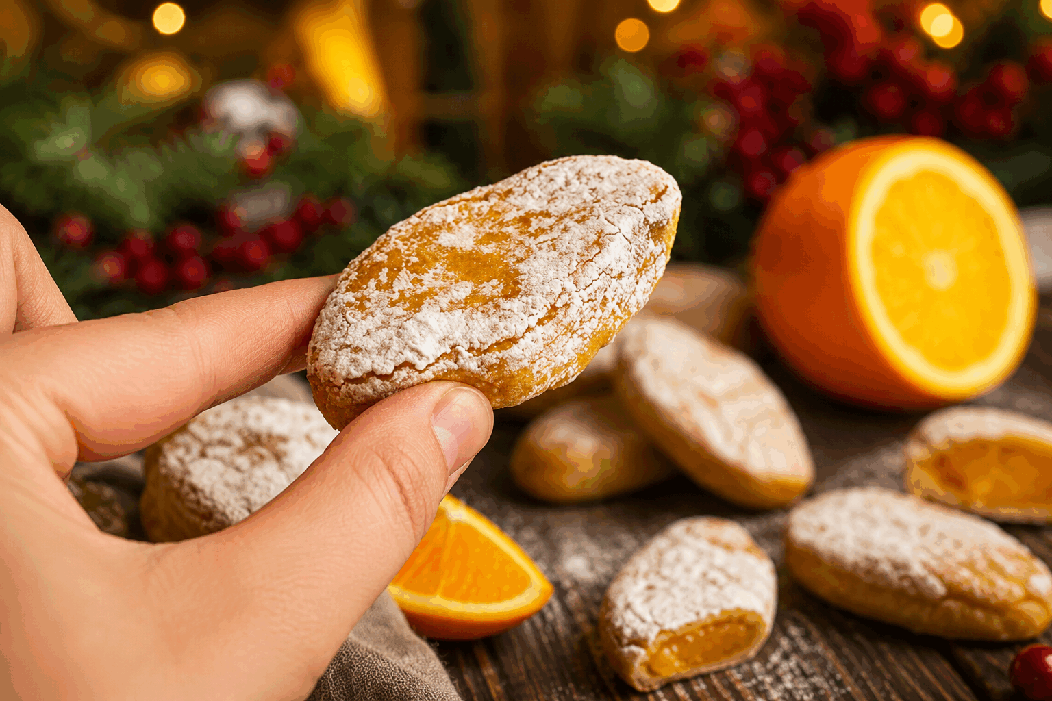La recette secrète des ricciarelli aux amandes et à l’orange, sans gluten, en 5 minutes ✨ Description Les ricciarelli sont de délicieux biscuits italiens moelleux originaires de Sienne, en Toscane. Cette version sans gluten, subtilement parfumée à l’orange, allie douceur et fraîcheur pour un résultat fondant en bouche. Parfaits pour accompagner un café ou un thé, ils se préparent rapidement en seulement 5 minutes. Informations Temps de préparation : 5 minutes Temps de cuisson : 15 minutes Nombre de portions : 12 pièces Difficulté : Facile Ingrédients Pour les ricciarelli 150 g de poudre d’amandes 120 g de sucre glace 1 blanc d’œuf 1 cuillère à café de zeste d’orange finement râpé 1 cuillère à café d’extrait d’amande amère Sucre glace supplémentaire pour saupoudrer Une pincée de sel Préparation Préchauffe le four à 150°C (chaleur tournante de préférence). Dans un grand bol, mélange la poudre d’amandes, le sucre glace et le sel. Ajoute le blanc d’œuf, le zeste d’orange et l’extrait d’amande amère. Mélange délicatement à la spatule jusqu’à obtenir une pâte homogène et légèrement collante. Humidifie légèrement tes mains avec un peu d’eau et façonne des petites boules de pâte d'environ 3 cm de diamètre. Dispose-les sur une plaque recouverte de papier cuisson en les espaçant. Aplatis légèrement chaque biscuit avec la paume de la main puis saupoudre généreusement de sucre glace. Enfourne pour 15 minutes. Les ricciarelli doivent rester moelleux à l’intérieur sans trop brunir. Laisse refroidir quelques minutes avant de décoller délicatement les biscuits. Astuces Pour un résultat optimal, utilise de la poudre d’amandes blanche et bien fine afin d’assurer une texture fondante. Si ta pâte est trop sèche, ajoute une goutte d’eau ou un autre peu de blanc d’œuf, très progressivement. Tu peux remplacer le zeste d’orange par du citron pour une saveur différente. Conserve les ricciarelli dans une boîte hermétique pour préserver leur moelleux plusieurs jours. Service Présente ces biscuits avec un verre de vin doux, un café italien ou un thé parfumé. Ils sont parfaits pour les pauses gourmandes, les fêtes ou comme douceur raffinée en fin de repas.