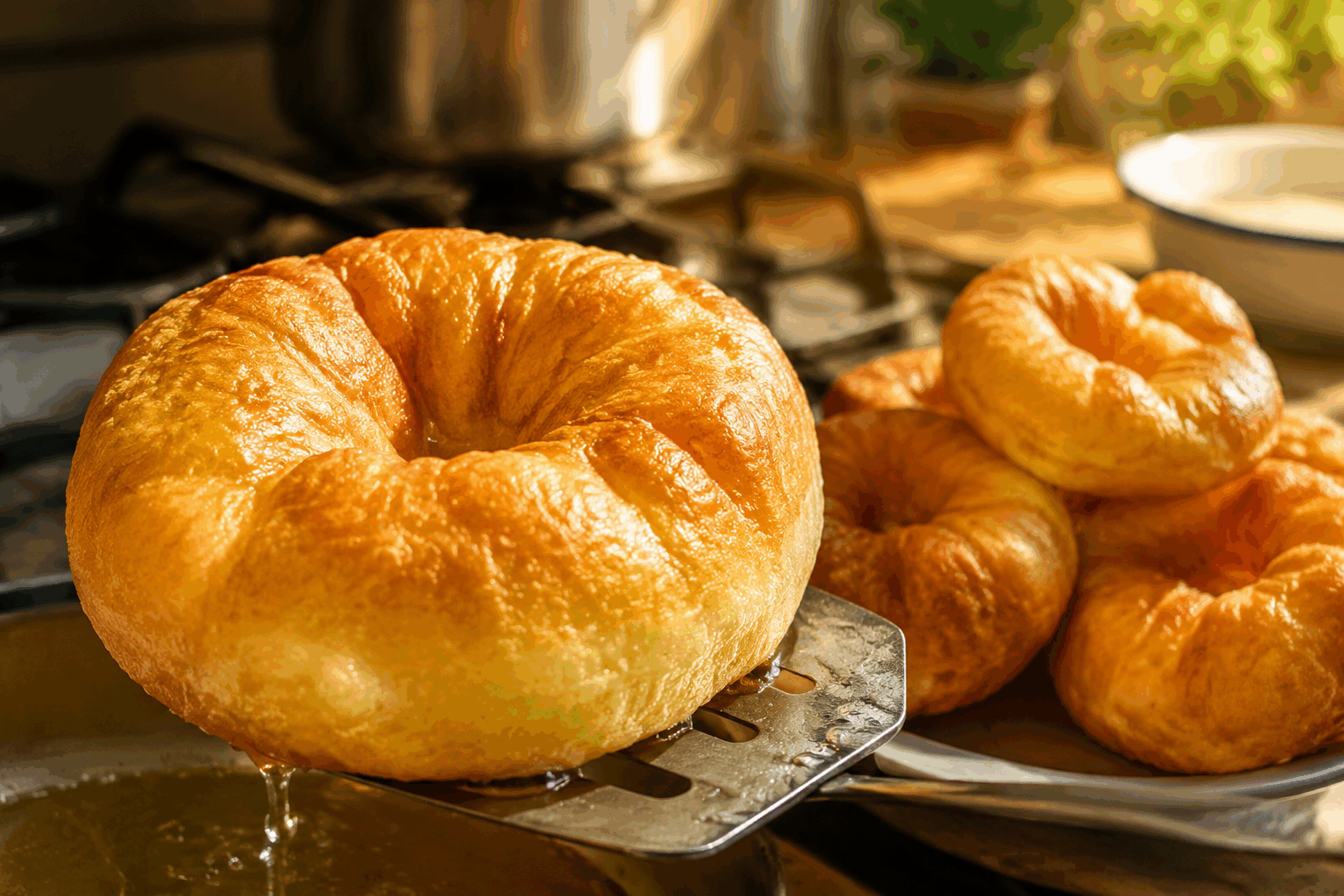 La recette secrète des sfenj moelleux en 3 étapes simples à tester chez vous 🔥 Description Les sfenj sont des beignets marocains traditionnels, connus pour leur texture légère et moelleuse à souhait. Dorés à l'extérieur et aérien à l'intérieur, ils se dégustent aussi bien au petit-déjeuner qu'en goûter, accompagnés de miel ou de sucre glace. Une recette simple et authentique pour ramener chez vous la saveur de la cuisine marocaine. Informations Temps de préparation : 20 minutes Temps de cuisson : 15 minutes Nombre de portions : 8 pièces Difficulté : Facile Ingrédients Pour la pâte 300 g de farine de blé 10 g de levure boulangère fraîche ou 5 g de levure sèche 1 cuillère à café de sucre 1/2 cuillère à café de sel 200 ml d'eau tiède 2 cuillères à soupe d'huile d'olive Huile végétale pour la friture (tournesol ou arachide) Préparation Délaye la levure dans l'eau tiède avec le sucre et laisse reposer 10 minutes jusqu'à ce que le mélange mousse. Dans un grand saladier, mélange la farine et le sel. Ajoute le mélange de levure, puis l'huile d'olive. Pétris pendant environ 10 minutes jusqu'à obtenir une pâte souple et élastique. Couvre la pâte avec un linge propre et laisse lever dans un endroit chaud pendant 1 heure, jusqu'à ce qu'elle double de volume. Une fois la pâte levée, huile légèrement tes mains, prends une petite portion et forme une boule. Creuse un trou au centre avec ton doigt pour former la forme classique des sfenj. Fais chauffer l'huile végétale dans une poêle profonde à 170-180°C. Fais frire les sfenj 2 à 3 minutes de chaque côté jusqu'à ce qu'ils soient bien dorés. Égoutte sur du papier absorbant et sers immédiatement, saupoudrés de sucre ou accompagnés de miel selon tes préférences. Astuces Assure-toi que l'huile soit à bonne température avant de plonger les sfenj pour éviter qu'ils absorbent trop d'huile. Ne surcharge pas la friture : cuis les beignets par petit nombre pour conserver la température de l'huile. Si la pâte est trop collante, ajoute un peu de farine, mais sans en mettre trop pour garder la légèreté. Pour une version encore plus moelleuse, laisse reposer la pâte deux fois, après le façonnage, pendant 15 minutes avant la friture. Service Présente les sfenj chauds dans une assiette nappée de papier absorbant. Accompagne-les d’un bol de miel ou saupoudre-les généreusement de sucre glace. Idéal pour le petit-déjeuner, le goûter ou pour partager lors d’une pause conviviale entre amis ou en famille.