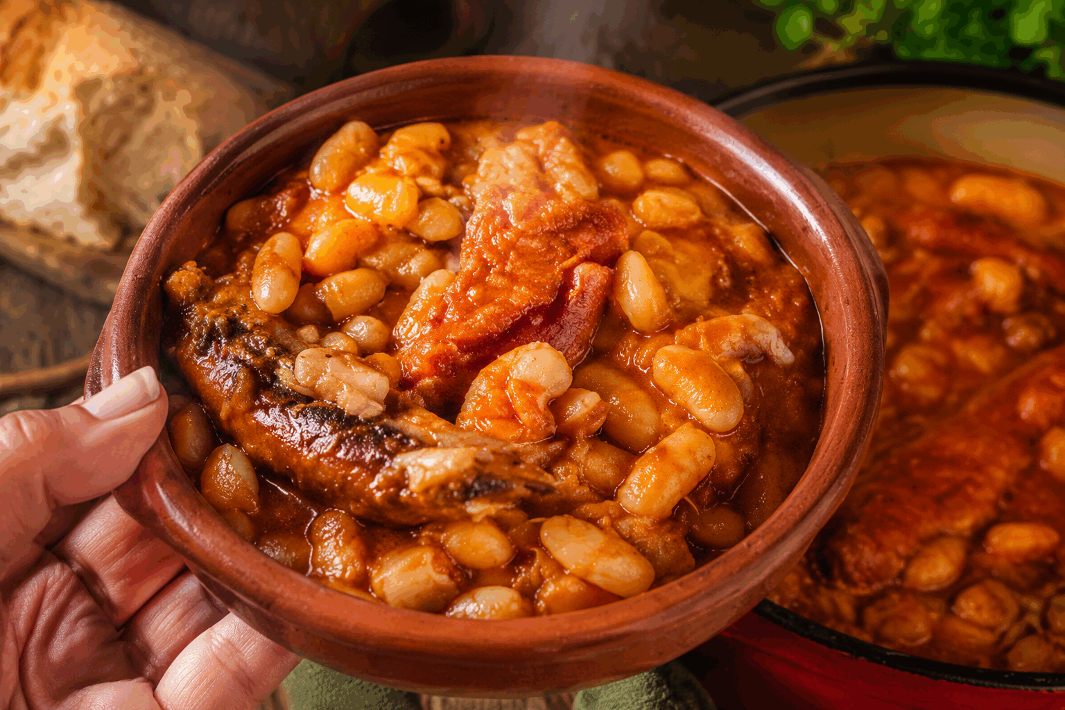 La recette secrète du cassoulet maison qui réchauffe le cœur en 1h 🔥 Description Le cassoulet est un plat emblématique du Sud-Ouest de la France, riche en saveurs et en convivialité. Cette version rapide et maison allie la douceur des haricots blancs à la richesse des viandes confites, le tout gratiné à la perfection. Parfait pour ravir toute la famille lors d’un repas chaleureux et réconfortant. Informations Temps de préparation : 20 minutes Temps de cuisson : 40 minutes Nombre de portions : 4 personnes Difficulté : Moyenne Ingrédients Pour le cassoulet 400 g de haricots blancs en boîte (égouttés) 200 g de saucisse de Toulouse 150 g de confit de canard (cuisses désossées) 150 g de lard fumé coupé en dés 1 oignon moyen 2 gousses d’ail 1 carotte 400 ml de bouillon de volaille 2 tomates pelées et concassées (en boîte ou fraîches) 1 bouquet garni (thym, laurier, persil) 30 g de chapelure 2 cuillères à soupe d’huile d’olive Sel et poivre du moulin Préparation Préchauffe le four à 180°C (th.6). Épluche et émince finement l’oignon et la carotte. Hache l’ail. Dans une grande poêle, fais chauffer l’huile d’olive. Ajoute le lard fumé et fais-le légèrement dorer pendant 3 minutes. Ajoute l’oignon, la carotte et l’ail puis fais revenir 5 minutes à feu moyen jusqu’à ce qu’ils deviennent translucides. Coupe la saucisse en morceaux de 3 cm et ajoute-les dans la poêle. Fais-les revenir 5 minutes pour qu’ils soient bien dorés. Ajoute les tomates concassées, le bouquet garni, puis verse le bouillon de volaille. Laisse mijoter 10 minutes à feu doux. Dans un plat à gratin, verse les haricots blancs égouttés, puis ajoute le contenu de la poêle. Effiloche le confit de canard et incorpore-le au mélange. Assaisonne avec du sel et du poivre selon ton goût. Mélange délicatement. Répartis la chapelure sur le dessus pour former une belle croûte croustillante lors de la cuisson. Enfourne pour 25 minutes à 180°C. La surface doit être bien dorée et le cassoulet bouillonnant. Sors le plat du four, laisse reposer 5 minutes avant de servir. Astuces Utilise des haricots blancs en boîte pour gagner du temps, mais rince-les bien pour enlever l’excès de sel. Le confit de canard peut être remplacé par du confit de porc ou des morceaux de poitrine fumée pour varier les saveurs. Pour un cassoulet plus moelleux, verse un peu plus de bouillon et couvre d’un papier aluminium en début de cuisson au four. Si tu préfères, fais gratiner le plat sous le gril pendant 3-4 minutes en fin de cuisson pour une croûte encore plus croustillante. Service Serre ce cassoulet maison bien chaud dans des assiettes creuses ou directement dans le plat à gratin pour un effet convivial. Accompagne-le d’un vin rouge du Sud-Ouest comme un Cahors ou un Madiran, ainsi que d’une salade verte légèrement vinaigrée pour alléger le repas. Idéal pour un dîner d’hiver qui rassemble famille et amis.
