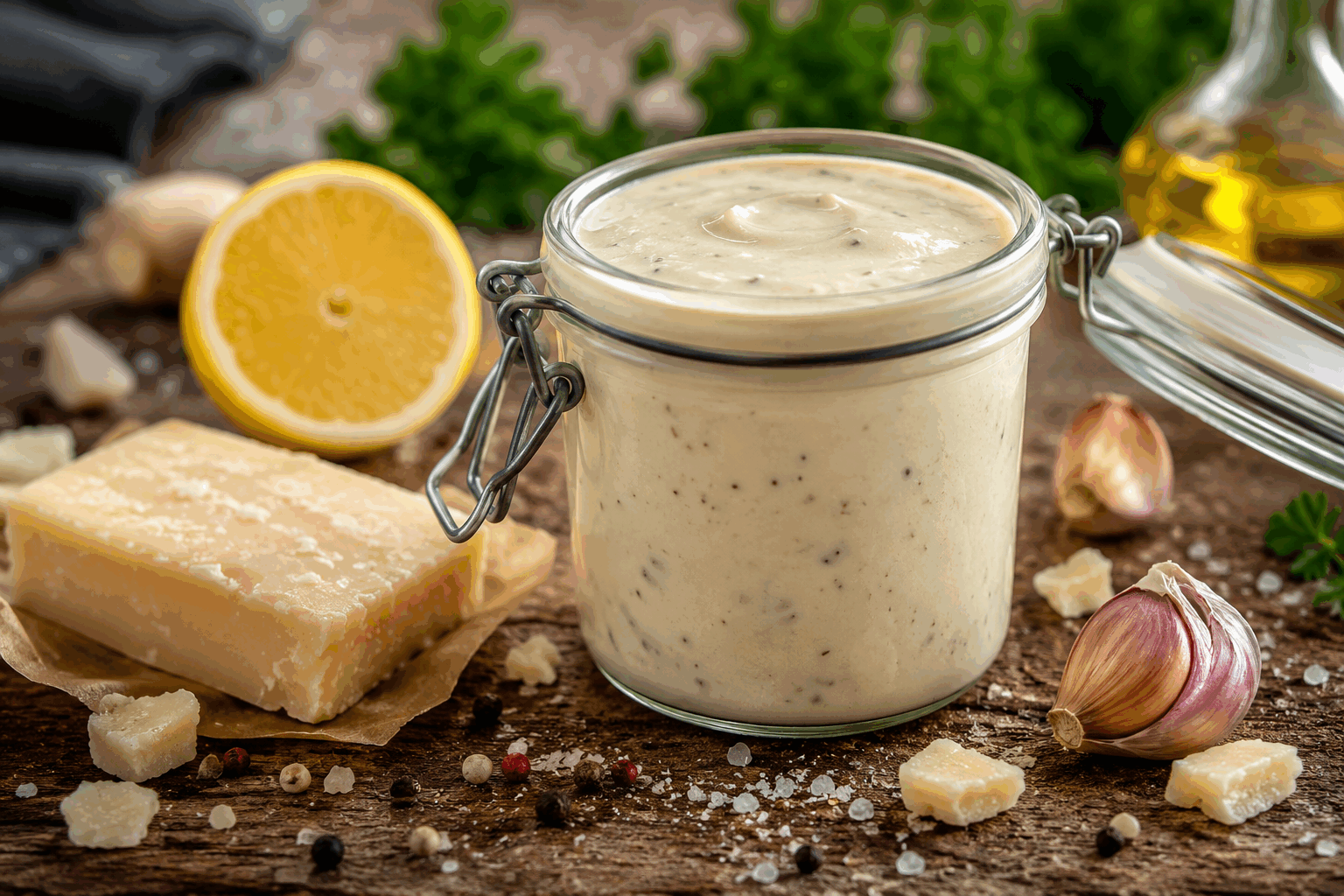 La sauce italienne crémeuse prête en 5 minutes pour sublimer salades et légumes ✨ Description Cette sauce italienne crémeuse est une préparation rapide et savoureuse qui rehausse à merveille la fraîcheur des salades et la douceur des légumes cuits. Elle allie la richesse de la crème à la fraîcheur des herbes méditerranéennes, offrant un équilibre parfait entre onctuosité et légèreté. Idéale pour un repas léger ou une touche gourmande au quotidien. Informations Temps de préparation : 5 minutes Temps de cuisson : 0 minute Nombre de portions : 4 personnes Difficulté : Facile Ingrédients Pour la sauce crémeuse 100 ml de crème fraîche épaisse 50 g de fromage parmesan râpé 1 cuillère à soupe d’huile d’olive extra vierge 1 gousse d’ail écrasée 1 cuillère à soupe de jus de citron frais 1 cuillère à soupe de basilic frais ciselé 1 cuillère à soupe de persil plat frais haché Sel et poivre noir du moulin selon le goût Préparation Mélange dans un bol la crème fraîche avec le parmesan râpé jusqu’à obtenir une texture homogène. Ajoute l’huile d’olive, l’ail écrasé, le jus de citron, le basilic et le persil. Saler légèrement et poivrer, puis remue bien pour bien incorporer tous les ingrédients. Laisse la sauce reposer 2 minutes pour que les saveurs se développent avant de servir. Goûte et rectifie l’assaisonnement si nécessaire. Astuces Pour une version encore plus légère, remplace la crème fraîche par du yaourt grec nature. Utilise du parmesan fraîchement râpé pour un goût plus intense et authentique. Si tu préfères une sauce plus liquide, allonge avec un peu de lait ou d’eau. Cette sauce se conserve 24 heures au réfrigérateur dans un récipient hermétique, à consommer rapidement. Service Verse cette sauce délicieuse en filet sur des salades vertes, tomates, aubergines grillées ou courgettes vapeur. Elle accompagne aussi parfaitement des légumes rôtis ou des pâtes fraîches pour un repas léger et savoureux. Idéale à la maison pour un déjeuner rapide ou lors d’un dîner convivial entre amis.