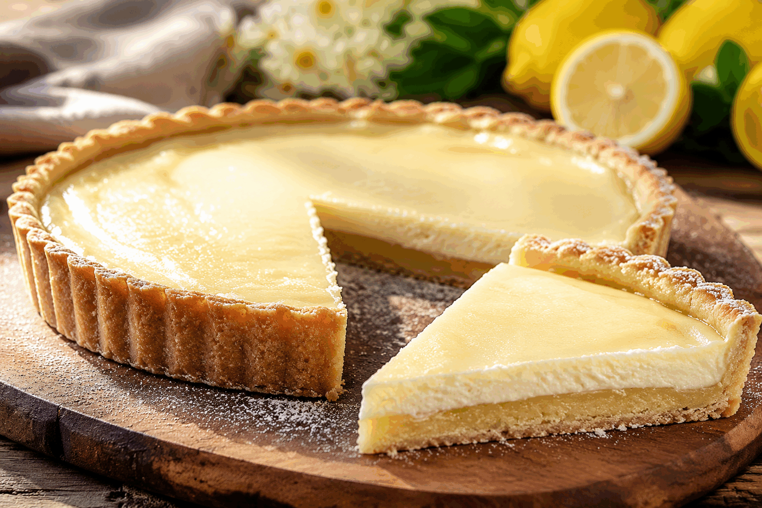 La tarte au citron prête en 5 minutes, un délice qui fond dans la bouche 😍 Description Cette tarte au citron est un dessert express, parfait pour les envies soudaines de douceur acidulée. Sa texture légère et fondante en fait un véritable plaisir à déguster, sans passer des heures en cuisine. Idéale pour un goûter improvisé ou un dessert frais en toute simplicité. Informations Temps de préparation : 5 minutes Temps de cuisson : 10 minutes (optionnel) Nombre de portions : 6 personnes Difficulté : Facile Ingrédients Pour la base 200 g de biscuits sablés (type Petit Beurre) 80 g de beurre fondu Pour la garniture au citron 3 citrons jaunes (jus et zestes) 150 g de sucre en poudre 3 œufs entiers 100 g de crème fraîche épaisse Préparation Mixez finement les biscuits sablés dans un robot ou écrasez-les dans un sac plastique à l’aide d’un rouleau à pâtisserie. Mélangez les biscuits écrasés avec le beurre fondu jusqu’à obtenir une texture homogène. Répartissez cette base dans un moule à tarte de 20 cm de diamètre en tassant bien avec le dos d’une cuillère, puis placez au frais. Dans un saladier, fouettez les œufs avec le sucre jusqu’à ce que le mélange blanchisse. Ajoutez le jus et les zestes des citrons, puis incorporez la crème fraîche en continuant de mélanger. Versez cette préparation sur la base de biscuits. Laissez reposer 10 minutes au frais pour que la garniture prenne légèrement (la cuisson n’est pas nécessaire, mais vous pouvez cuire 8 à 10 minutes à 160°C pour un résultat plus ferme). Servez frais pour profiter pleinement du goût acidulé et de la texture fondante. Astuces Utilisez des citrons bio pour pouvoir conserver les zestes et renforcer le goût. Pour une base encore plus rapide, remplacez les biscuits par un fond de pâte sablée prête à l’emploi. Ajoutez un peu de zeste confit ou des feuilles de menthe fraîche pour sublimer la décoration. Conservez la tarte au réfrigérateur et consommez-la dans les 24 heures pour un maximum de fraîcheur. Service Servez cette tarte au citron bien fraîche, accompagnée d’une tasse de thé ou d’un café. Elle est parfaite en dessert léger après un repas copieux ou en goûter d’été convivial.