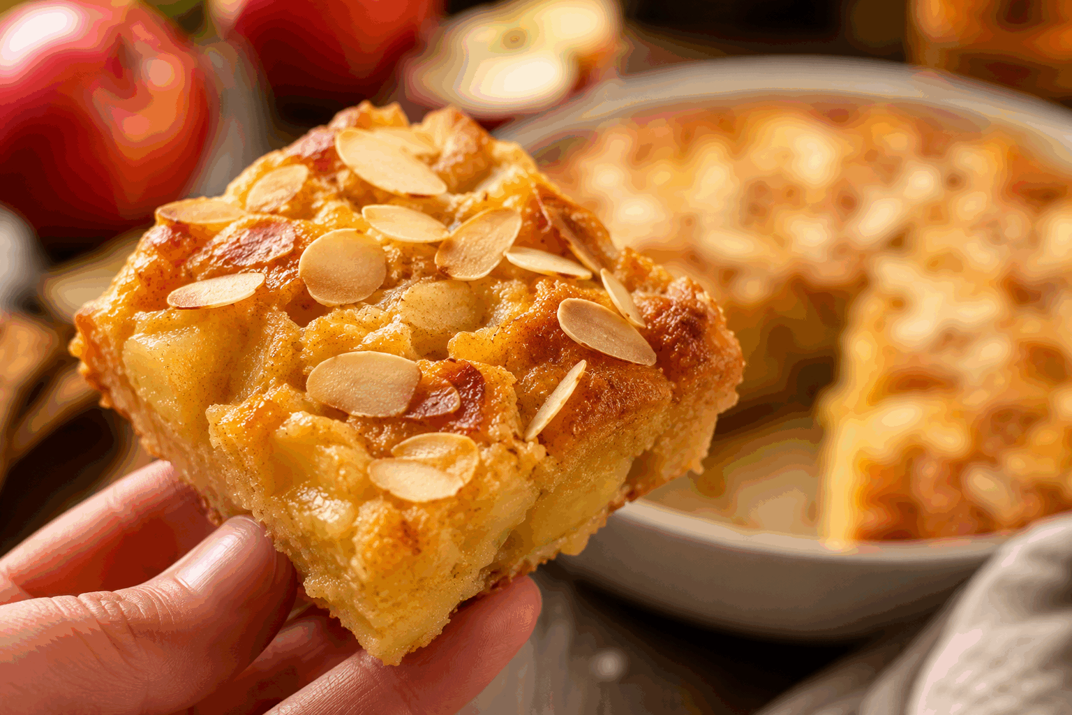 La tarte aux pommes sans pâte qui se prépare en 5 minutes, et c’est un délice ! 🍏🔥 Description Cette tarte aux pommes express, sans pâte, est un dessert léger et fondant qui ravira les amateurs de simplicité. Facile à réaliser en à peine 5 minutes, elle fait la part belle aux pommes fondantes et à une texture moelleuse proche du clafoutis. Parfaite pour un goûter improvisé ou une fin de repas gourmande sans complexité. Informations Temps de préparation : 5 minutes Temps de cuisson : 35 minutes Nombre de portions : 6 personnes Difficulté : Facile Ingrédients Pour la tarte 4 pommes (type Golden ou Gala) 3 œufs 100 g de sucre en poudre 100 g de farine 25 cl de lait 1 cuillère à café d’extrait de vanille 1 pincée de sel 30 g de beurre (pour le moule) 1 cuillère à café de cannelle (facultatif) Préparation Préchauffe le four à 180°C (thermostat 6). Beurre généreusement un moule à gâteau rond (environ 22 cm de diamètre). Épluche et coupe les pommes en fines lamelles ou petits morceaux, puis répartis-les uniformément dans le moule. Dans un saladier, bats les œufs avec le sucre jusqu’à ce que le mélange blanchisse. Ajoute la farine et la pincée de sel, mélange bien pour éviter les grumeaux. Incorpore progressivement le lait puis l’extrait de vanille, mélange jusqu’à obtenir une pâte fluide et homogène. Verse cette préparation sur les pommes dans le moule, saupoudre éventuellement de cannelle. Enfourne pour 30 à 35 minutes, jusqu’à ce que la tarte soit dorée et que la pointe d’un couteau ressorte sèche. Laisse refroidir quelques minutes avant de démouler et de servir. Astuces Pour un goût plus riche, remplace la moitié du lait par de la crème liquide entière. Choisis des pommes fermes qui tiennent bien à la cuisson pour éviter qu’elles ne deviennent trop molles. Ajoute quelques noix concassées ou des raisins secs à la pâte pour plus de texture. Serre cette tarte avec une boule de glace vanille ou un peu de crème fouettée pour un dessert gourmand. Service Servez cette tarte tiède ou à température ambiante, accompagnée d’une crème anglaise légère ou d’une boule de glace. Elle convient parfaitement pour un dessert familial simple ou un goûter convivial. Cette recette rapide est idéale pour les soirs où vous manquez de temps mais souhaitez un dessert fait maison délicieux.