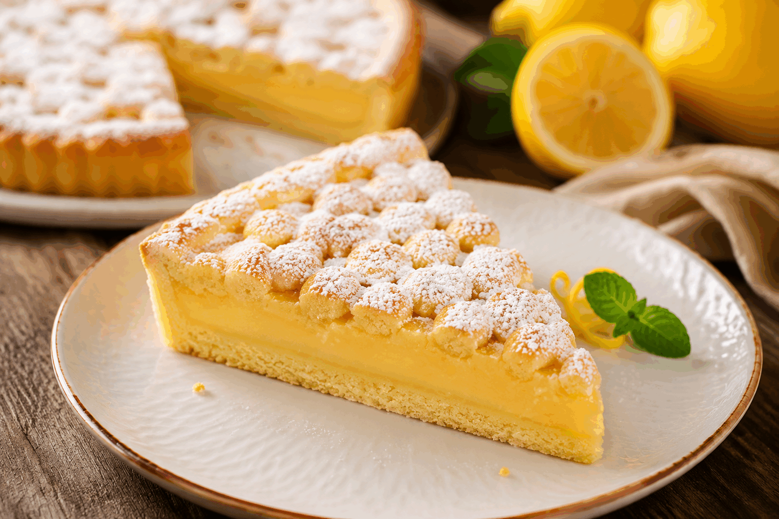 La tarte mimosa au citron qui fond en bouche en 5 minutes, un délice italien à découvrir 🍋✨ Description Cette tarte mimosa au citron est un dessert italien léger et délicat, connu pour son apparence légèrement granuleuse rappelant la fleur de mimosa. Son goût frais et acidulé de citron se marie parfaitement avec une texture crémeuse qui fond en bouche. Parfaite pour une fin de repas ou un goûter ensoleillé, elle se prépare rapidement et ravit les palais avec sa douceur citronnée. Informations Temps de préparation : 15 minutes Temps de cuisson : 10 minutes Nombre de portions : 6 personnes Difficulté : Facile Ingrédients Pour la pâte sablée 200 g de farine 100 g de beurre froid 70 g de sucre glace 1 œuf 1 pincée de sel Pour la crème au citron 3 citrons non traités (zeste et jus) 150 g de sucre 3 œufs 100 g de beurre doux 1 cuillère à soupe de fécule de maïs Pour la décoration mimosa 100 g de blancs d’œufs 100 g de sucre 30 g de poudre d'amande Préparation Préparez la pâte sablée : dans un saladier, mélangez la farine, le sucre glace et la pincée de sel. Ajoutez le beurre froid coupé en petits cubes et sablez du bout des doigts jusqu’à obtenir une texture granuleuse. Incorporez l’œuf et formez rapidement une boule de pâte sans trop la travailler. Réservez au frais pendant 30 minutes. Préchauffez le four à 180°C. Étalez la pâte sur un plan fariné, foncez un moule à tarte de 22 cm de diamètre, piquez le fond avec une fourchette et faites cuire à blanc pendant 10 minutes. Préparez la crème au citron : zestez les citrons puis pressez-les pour obtenir le jus. Dans un bol, fouettez les œufs avec le sucre et la fécule. Ajoutez le jus et les zestes de citron puis faites chauffer doucement au bain-marie sans cesser de mélanger. Lorsque la crème épaissit, retirez du feu et incorporez le beurre en morceaux en mélangeant vivement pour obtenir une texture lisse. Laissez tiédir. Versez la crème au citron sur le fond de tarte précuit et laissez refroidir. Préparez la meringue mimosa : battez les blancs d’œufs en neige ferme. Ajoutez progressivement le sucre tout en continuant de fouetter jusqu’à obtenir une meringue brillante et ferme. Incorporez délicatement la poudre d'amande à la meringue pour donner l’effet « mimosa » en déposant la préparation en petits tas sur la crème. Réfrigérez la tarte au moins 1 heure avant la dégustation pour qu’elle soit bien fraîche et que la meringue tienne sa forme, puis servez-la bien froide. Astuces Utilisez des citrons bio pour garder le zeste parfumé et sans pesticides. Pour une pâte encore plus croustillante, laissez-la reposer au frais avant cuisson. Si vous manquez de temps, vous pouvez utiliser une pâte sablée prête à l’emploi. Pour une touche gourmande, ajoutez un peu de crème fouettée à la dégustation. Service Servez cette tarte mimosa au citron bien fraîche, accompagnée d’un thé léger ou d’un café. Elle est idéale en dessert après un repas estival ou pour un goûter en famille, apportant fraîcheur et douceur à chaque bouchée.