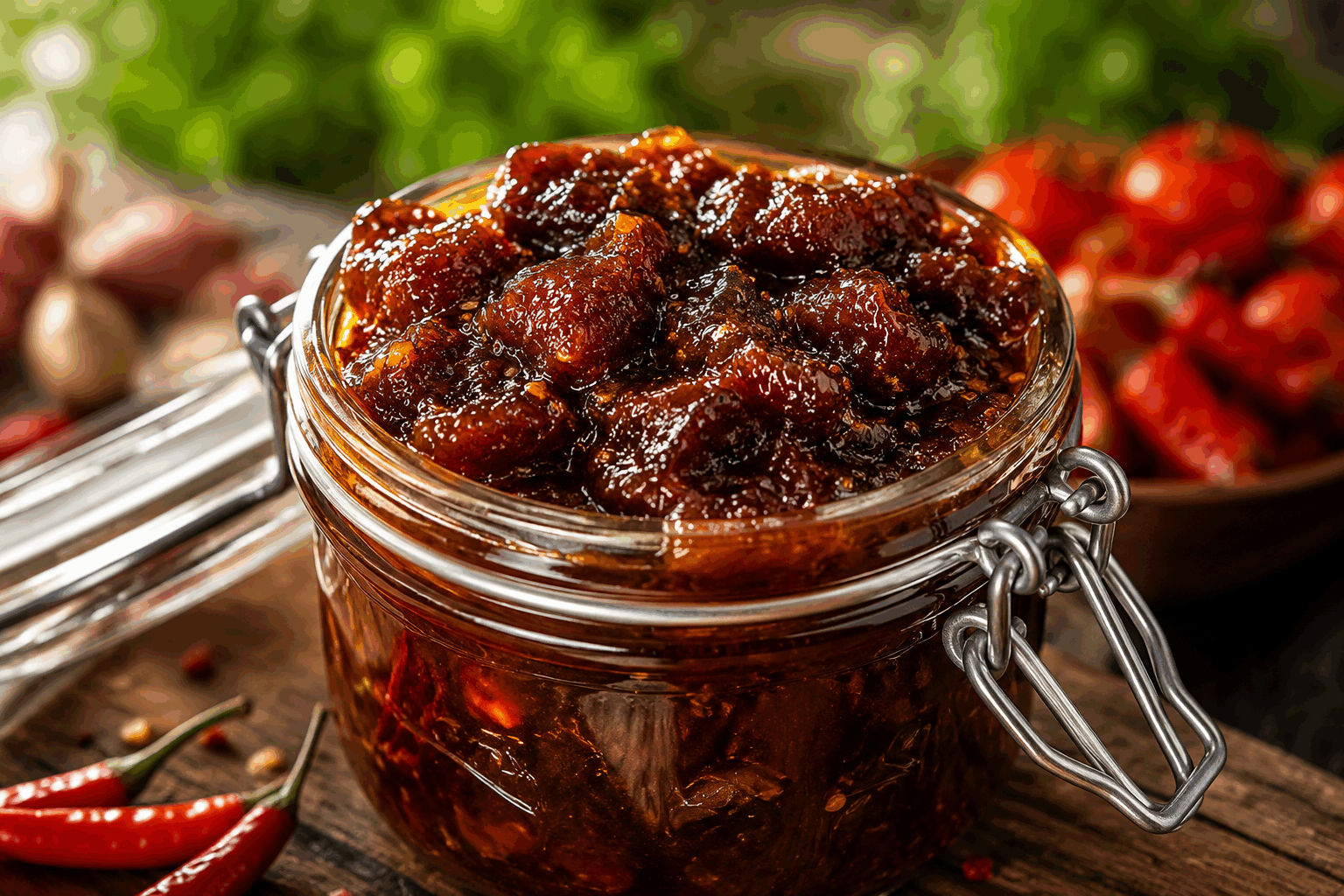 La vieille recette du chutney anglais qui se prépare en 5 minutes, un délice maison 🔥 Description Ce chutney anglais traditionnel est une préparation rapide et savoureuse qui accompagne parfaitement viandes froides, fromages ou plats indiens. Sa texture épaisse et ses saveurs sucrées, acidulées et légèrement épicées en font un condiment maison incontournable, préparé en seulement cinq minutes. Informations Temps de préparation : 5 minutes Temps de cuisson : 10 minutes Nombre de portions : 6 Difficulté : Facile Ingrédients Pour le chutney 200 g de pommes (type Granny Smith) 150 g de mangue fraîche ou surgelée 100 g d'oignon rouge 100 g de sucre roux 100 ml de vinaigre de cidre 1 cuillère à soupe de gingembre frais râpé 1 gousse d'ail écrasée 1 cuillère à café de graines de moutarde 1/2 cuillère à café de cannelle en poudre 1/4 cuillère à café de piment en poudre (facultatif) Une pincée de sel Préparation Pelez les pommes, coupez-les en petits dés, faites de même avec la mangue et l'oignon rouge. Dans une casserole, versez le vinaigre de cidre, le sucre roux, l’ail écrasé, le gingembre râpé et les graines de moutarde. Faites chauffer à feu moyen jusqu’à dissolution complète du sucre en remuant régulièrement. Ajoutez les dés de pommes, mangue et oignon, puis la cannelle, le piment et la pincée de sel. Laissez mijoter doucement pendant environ 10 minutes, en remuant de temps en temps, jusqu’à ce que les fruits soient tendres et le mélange épaissi. Retirez du feu et laissez refroidir avant de transférer dans un pot stérilisé. Conservez au frais et consommez dans la semaine pour un goût optimal. Astuces Utilisez des pommes acidulées pour garder un bon équilibre entre douceur et acidité. Remplacez la mangue fraîche par de la mangue en conserve en cas de saison non favorable. Pour une version plus relevée, ajoutez une petite quantité de piment frais finement haché. Stérilisez bien vos pots pour prolonger la conservation du chutney au-delà d’une semaine. Service Servez ce chutney anglais maison en accompagnement de charcuteries, de fromages à pâte dure comme le cheddar, ou avec des plats indiens comme le curry et le poulet tandoori. Il s’agit également d’une excellente idée pour relever vos sandwichs et wraps lors d’un pique-nique ou d’un apéritif convivial.