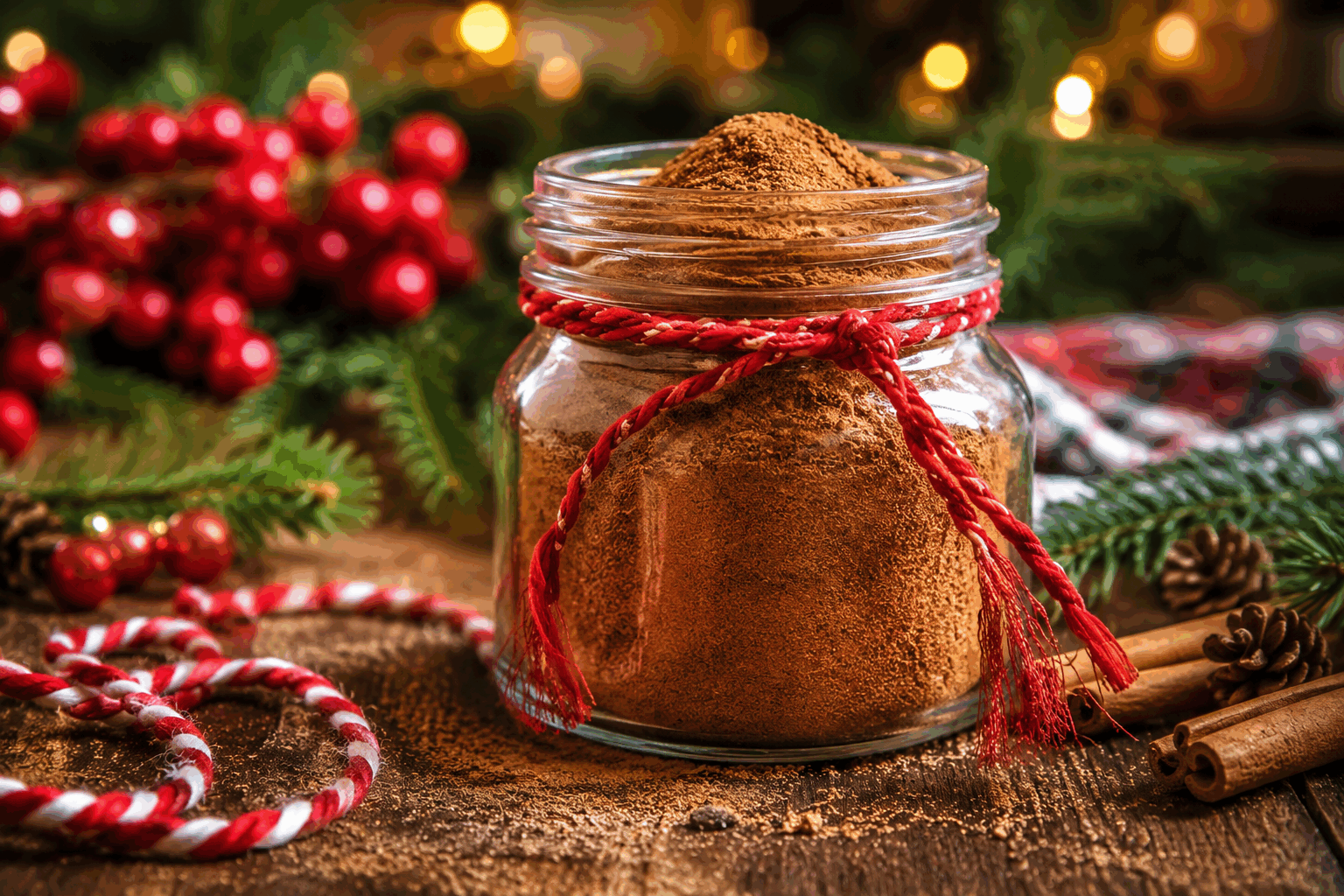 La vraie recette secrète des épices de Noël pour des biscuits et boissons magiques 🎄 Description Cette recette vous dévoile le mélange d'épices traditionnel et enchanteur qui parfume aussi bien les biscuits de Noël que les boissons chaudes festives. Chaleureux et parfumé, ce mélange révèle des saveurs de cannelle, gingembre, clou de girofle et muscade, idéales pour recréer l’ambiance magique des fêtes de fin d’année à la maison. Utilisez ce mélange pour confectionner des biscuits croustillants ou pour relever vos chocolats chauds, vins épicés et tisanes festives. Informations Temps de préparation : 10 minutes Temps de cuisson : Aucun (pour le mélange d’épices) Nombre de portions : Environ 50 g de mélange, suffisant pour plusieurs fournées Difficulté : Facile Ingrédients Pour le mélange d’épices de Noël 2 cuillères à soupe de cannelle en poudre 1 cuillère à soupe de gingembre en poudre 1 cuillère à café de clous de girofle moulus 1 cuillère à café de muscade râpée 1 cuillère à café de cardamome en poudre 1/2 cuillère à café d’anis étoilé moulu (facultatif) 1/2 cuillère à café de poivre noir moulu (pour relever légèrement) 1 cuillère à soupe de sucre vanillé maison ou du commerce (optionnel) Préparation Mélangez soigneusement toutes les épices en poudre dans un bol propre jusqu’à obtenir une poudre homogène. Conservez votre mélange d’épices dans un bocal hermétique, à l’abri de la lumière et de l’humidité, pour préserver toutes ses saveurs. Pour préparer des biscuits, incorporez 2 à 3 cuillères à café de ce mélange dans votre pâte à biscuits classique pour une saveur authentique. Pour parfumer vos boissons (chocolat chaud, vin chaud, tisane), ajoutez 1/2 à 1 cuillère à café par tasse selon l’intensité désirée, puis faites chauffer doucement. Astuces Préférez des épices entières que vous moulerez vous-même pour un goût plus intense et plus frais. Ajoutez une touche de zeste d’orange ou de citron à votre pâte à biscuits pour une note acidulée qui relève le mélange. Pour un vin chaud réussi, laissez infuser le mélange d’épices dans le vin chaud pendant 10 minutes (sans faire bouillir) pour libérer tous les arômes. Si vous n’avez pas tous les ingrédients, la cannelle, le gingembre et le clou de girofle sont les indispensables pour retrouver le goût de Noël. Service Servez les biscuits épicés accompagnés d’un verre de lait chaud, d’un chocolat chaud ou d’un vin chaud maison. Ce mélange d’épices apportera la chaleur et l’ambiance festive à toutes vos dégustations de Noël, idéal pour des moments conviviaux en famille ou entre amis autour du sapin.