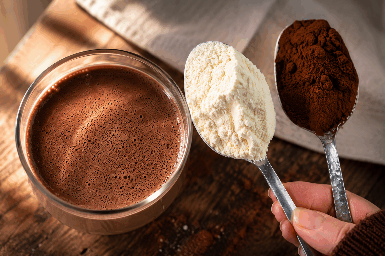 Lait concentré au chocolat maison sans sucre ni cuisson, prêt en 5 minutes ✨ Description Cette recette rapide et simple vous permet de préparer un lait concentré au chocolat onctueux, sans sucre ajouté ni cuisson. Sa texture veloutée et son goût chocolaté naturel en font un délicieux allié pour vos desserts ou boissons gourmandes. Parfait pour les amateurs de recettes saines et express, il se réalise en seulement 5 minutes. Informations Temps de préparation : 5 minutes Temps de cuisson : 0 minute Nombre de portions : 4 Difficulté : Facile Ingrédients Pour le lait concentré au chocolat 400 ml de lait végétal non sucré (amande, soja ou avoine) 30 g de poudre de cacao non sucrée 2 cuillères à soupe de sirop d’agave ou d’un autre édulcorant naturel (optionnel) 1 cuillère à café d’extrait de vanille 1 pincée de sel 1 cuillère à soupe de beurre de cacao ou d’huile de coco (optionnel pour plus d’onctuosité) Préparation Versez le lait végétal, la poudre de cacao, le sirop d’agave, l’extrait de vanille et la pincée de sel dans un blender ou un bol. Mélangez à haute vitesse pendant environ 1 à 2 minutes, jusqu’à obtenir une texture bien homogène et légèrement épaissie. Ajoutez le beurre de cacao ou l’huile de coco si vous souhaitez un lait concentré plus crémeux, puis mixez à nouveau brièvement pour incorporer. Transférez dans un récipient hermétique et laissez reposer 2-3 minutes à température ambiante pour que les saveurs se développent. Utilisez immédiatement ou conservez au réfrigérateur jusqu’à 5 jours. Astuces Pour un goût plus intense, choisissez un cacao de qualité, riche en arômes et sans sucre. Le sirop d’agave est optionnel : vous pouvez le remplacer par du miel, du sirop d’érable ou le supprimer totalement pour une version sans sucre. Adaptez le lait végétal selon vos préférences pour la consistance et la saveur finale. Agitez ou mélangez bien avant chaque utilisation si le lait concentré se sépare un peu au repos. Service Servez ce lait concentré au chocolat froid ou à température ambiante, en accompagnement de crêpes, de pancakes, de fruits frais ou dans vos boissons chaudes comme le café ou le chocolat chaud. Il est idéal pour ajouter une touche gourmande, saine et rapide sans sucre ajouté.