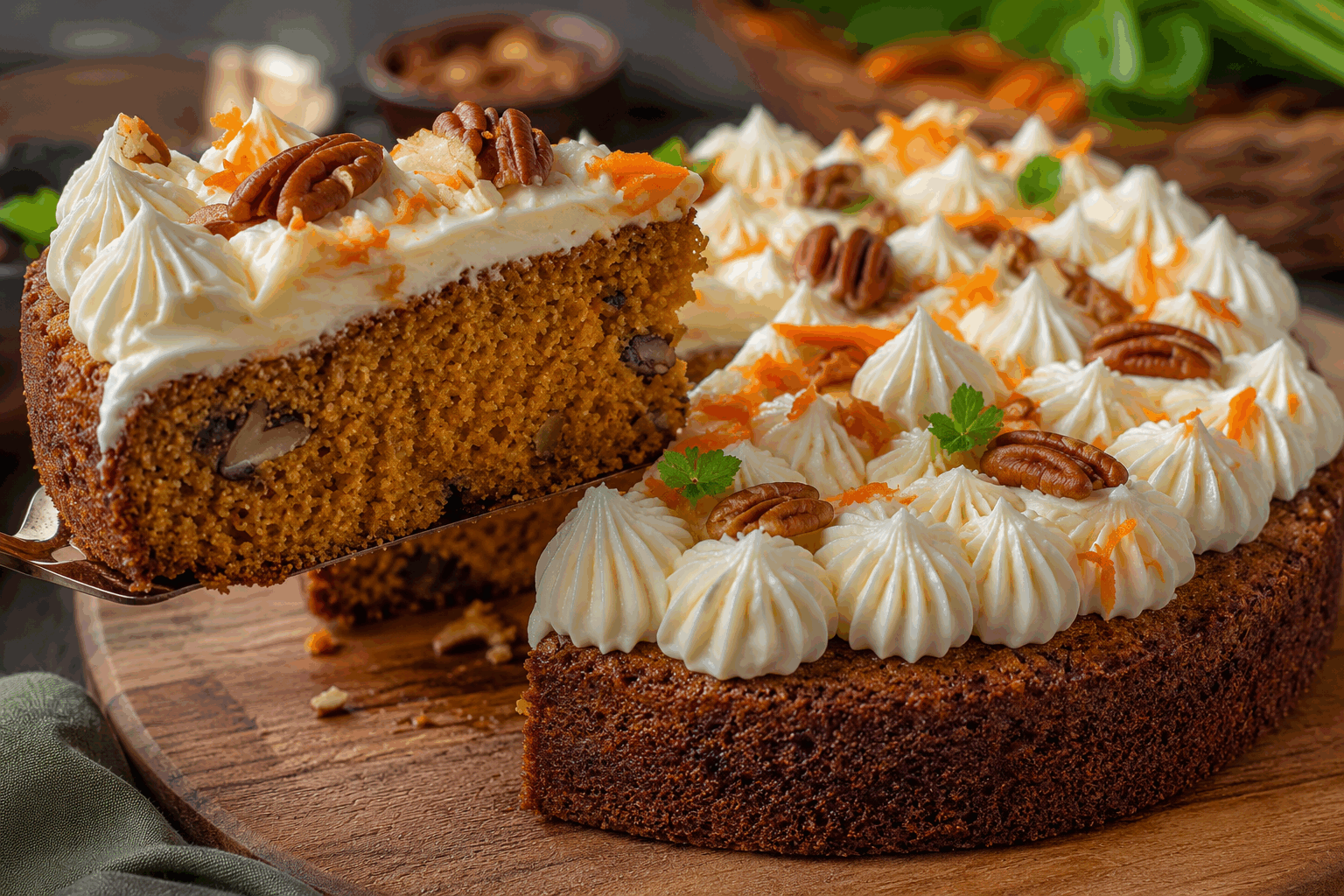 Le carrot cake moelleux de ma grand-mère, prêt en 5 minutes 🥕✨ Description Ce carrot cake moelleux, inspiré de la recette traditionnelle de grand-mère, est un gâteau convivial et rapide à préparer. Sa texture douce et son goût délicatement sucré avec une pointe d’épices en font un dessert parfait pour toutes les occasions, du goûter familial aux fêtes de fin d’année. Informations Temps de préparation : 5 minutes Temps de cuisson : 35 minutes Nombre de portions : 8 parts Difficulté : Facile Ingrédients Pour la pâte 200 g de carottes râpées finement 150 g de farine de blé 150 g de sucre roux 100 ml d’huile de tournesol 3 œufs 1 cuillère à café de levure chimique 1 cuillère à café de bicarbonate de soude 1 cuillère à café de cannelle en poudre ½ cuillère à café de muscade râpée 1 pincée de sel Pour le glaçage (facultatif) 100 g de fromage frais type Philadelphia 40 g de beurre mou 80 g de sucre glace Quelques gouttes d’extrait de vanille Préparation Préchauffe le four à 180°C (chaleur statique). Dans un grand saladier, bats les œufs avec le sucre roux jusqu’à ce que le mélange blanchisse. Ajoute l’huile de tournesol puis mélange bien pour homogénéiser. Incorpore la farine tamisée avec la levure, le bicarbonate, la cannelle, la muscade et le sel. Mélange juste assez pour obtenir une pâte homogène, sans trop travailler la farine. Ajoute les carottes râpées à la préparation et mélange délicatement. Verse la pâte dans un moule à gâteau préalablement beurré ou recouvert de papier cuisson. Enfourne pour 35 minutes. Vérifie la cuisson avec la pointe d’un couteau : elle doit ressortir propre. Laisse refroidir 10 minutes avant de démouler sur une grille. Pour le glaçage, fouette ensemble le fromage frais, le beurre mou, le sucre glace et l’extrait de vanille jusqu’à obtention d’un mélange lisse. Étale le glaçage sur le gâteau refroidi et décore selon ton envie (noix hachées, zestes d’orange…). Laisse reposer au frais avant de servir. Astuces Râpe les carottes très finement pour qu’elles s’intègrent parfaitement à la pâte et rendent le gâteau moelleux. Ne surmélange pas la pâte après ajout de la farine pour éviter un gâteau trop dense. Si tu manques de temps, le carrot cake est délicieux sans glaçage, il se conserve très bien dans une boîte hermétique. Pour varier, ajoute des noix, des raisins secs ou des éclats de chocolat dans la pâte. Service Ce carrot cake se sert idéalement tiède ou à température ambiante, accompagné d’un thé ou d’un café. Il est parfait pour un goûter convivial ou un dessert d’automne. Le glaçage apporte une touche gourmande mais peut être retiré pour une version plus légère.