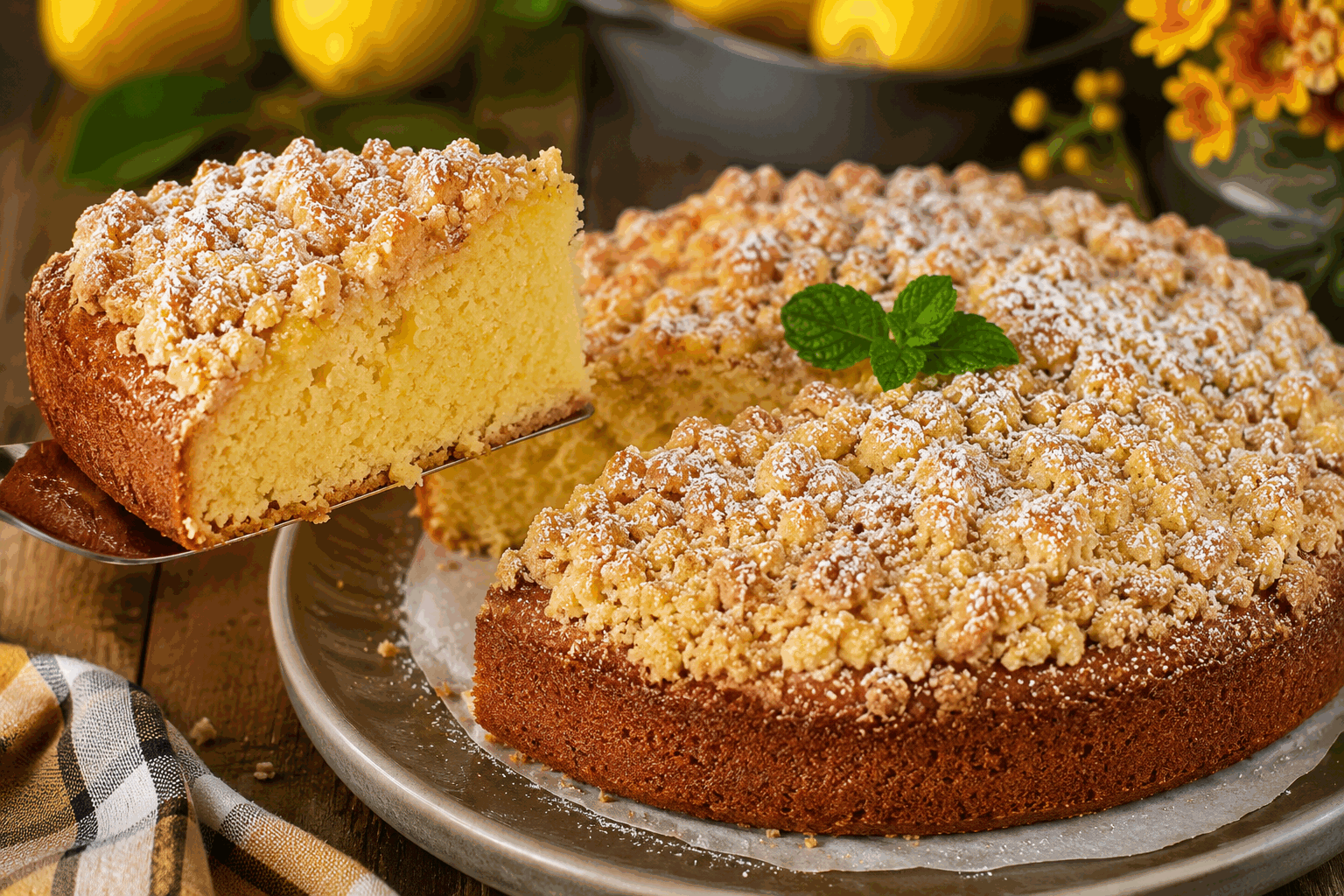 Le gâteau au citron moelleux et croustillant en 5 minutes, une recette qui fond en bouche 😋 Description Ce gâteau au citron surprend par sa rapidité de préparation tout en offrant une texture à la fois moelleuse et légèrement croustillante sur le dessus. Son goût frais et acidulé apporte une belle légèreté qui ravira les amateurs de desserts fruités. Parfait pour une envie sucrée de dernière minute ou une pause gourmande improvisée. Informations Temps de préparation : 5 minutes Temps de cuisson : 25 minutes Nombre de portions : 6 personnes Difficulté : Facile Ingrédients Pour le gâteau 150 g de farine 120 g de sucre en poudre 3 œufs 100 ml de lait 80 ml d’huile végétale (tournesol ou colza) 1 citron jaune (zeste et jus) 1 sachet de levure chimique (environ 10 g) 1 pincée de sel Préparation Préchauffe le four à 180°C (chaleur statique ou chaleur tournante). Dans un saladier, fouette les œufs avec le sucre jusqu’à obtenir un mélange mousseux et pâle. Ajoute le lait, l’huile, puis incorpore le zeste et le jus du citron. Mélange bien. Tamise la farine, la levure et la pincée de sel, puis incorpore-les progressivement à la préparation liquide sans trop travailler la pâte. Verse la pâte dans un moule à cake ou à manqué préalablement beurré et fariné ou recouvert de papier cuisson. Enfourne pour environ 25 minutes, jusqu’à ce que le gâteau soit doré et qu’une lame de couteau insérée en ressorte propre. Après cuisson, laisse tiédir quelques minutes avant de démouler sur une grille pour conserver un maximum de moelleux tout en ayant une croûte légèrement croustillante. Astuces Utilise un citron non traité pour pouvoir exploiter pleinement les zestes qui concentrent les arômes. Ne travaille pas trop la pâte après l’ajout de la farine pour ne pas rendre le gâteau lourd. Pour accentuer le croustillant, saupoudre légèrement un peu de sucre en poudre sur la pâte avant la cuisson. Conserve le gâteau dans une boîte hermétique à température ambiante pour préserver son moelleux deux jours. Service Coupe le gâteau en tranches épaisses, accompagné idéalement d’un thé vert ou d’un café. Il peut aussi être servi tiède avec une cuillère de crème fraîche ou une boule de glace vanille pour un dessert gourmand en toute simplicité.