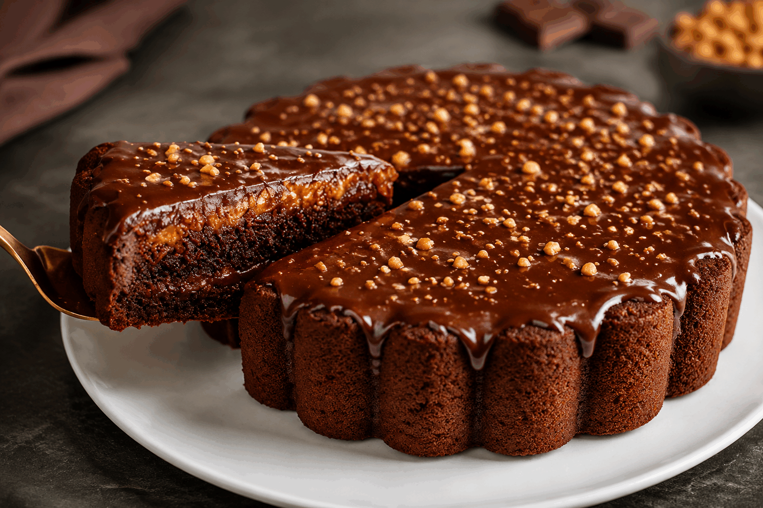 Le gâteau chocolat caramel moelleux façon Snickers qui fond en 5 minutes 😍 Description Ce gâteau irrésistible combine la richesse du chocolat, le fondant du caramel et le croquant des noisettes, à la manière de la célèbre barre Snickers. Moelleux, gourmand et rapide à préparer, il est parfait pour une pause sucrée improvisée ou une fin de repas conviviale. Informations Temps de préparation : 10 minutes Temps de cuisson : 25 minutes Nombre de portions : 8 personnes Difficulté : Facile Ingrédients Pour le gâteau au chocolat 150 g de chocolat noir pâtissier 100 g de beurre 150 g de sucre en poudre 3 œufs 100 g de farine 1 cuillère à café de levure chimique 1 pincée de sel Pour la couche caramel et noisettes 120 g de caramel au beurre salé (ou caramel tout prêt) 80 g de noisettes entières, grillées et grossièrement concassées 50 g de crème liquide entière Pour la ganache au chocolat 100 g de chocolat au lait 50 ml de crème liquide entière Préparation Préchauffe le four à 180°C (chaleur traditionnelle). Fais fondre le chocolat noir et le beurre au bain-marie ou au micro-ondes par intervalles courts. Mélange jusqu’à obtenir une texture lisse. Dans un saladier, bats le sucre avec les œufs jusqu’à ce que le mélange blanchisse et devienne mousseux. Incorpore le mélange chocolat-beurre fondu aux œufs, puis ajoute la farine, la levure et la pincée de sel. Mélange délicatement pour obtenir une pâte homogène. Verse la moitié de la pâte dans un moule carré ou rond beurré et fariné (environ 20 cm de diamètre). Dans une petite casserole, réchauffe doucement la crème liquide puis ajoute le caramel. Mélange pour homogénéiser la sauce caramel. Répartis la moitié des noisettes concassées sur la pâte, verse le caramel uniformément dessus, puis recouvre avec le reste de pâte. Enfourne et cuis pendant 20 à 25 minutes : le gâteau doit être cuit sur les bords mais encore légèrement fondant au centre. Pendant la cuisson, prépare la ganache : chauffe la crème liquide sans la faire bouillir puis verse-la sur le chocolat au lait haché. Laisse reposer 1 minute, puis mélange jusqu’à obtenir une ganache brillante et lisse. À la sortie du four, laisse tiédir 5 minutes, puis verse la ganache sur le gâteau encore tiède. Saupoudre avec le reste des noisettes. Astuces Utilise du caramel au beurre salé pour un contraste sucré-salé unique, ou substitue par du caramel maison pour plus de fraîcheur. Ne pas trop cuire le gâteau pour conserver son fondant, surveille bien la cuisson à partir de 20 minutes. Tu peux remplacer les noisettes par des cacahuètes grillées pour un goût encore plus proche du Snickers original. Pour une version express, remplace la ganache par un simple nappage de chocolat fondu à température ambiante. Service Servez ce gâteau tiède ou légèrement refroidi pour savourer son cœur fondant. Accompagne-le d’une boule de glace vanille ou d’une crème fouettée maison pour une touche gourmande. Idéal pour un goûter convivial ou un dessert express lors d’une soirée entre amis.