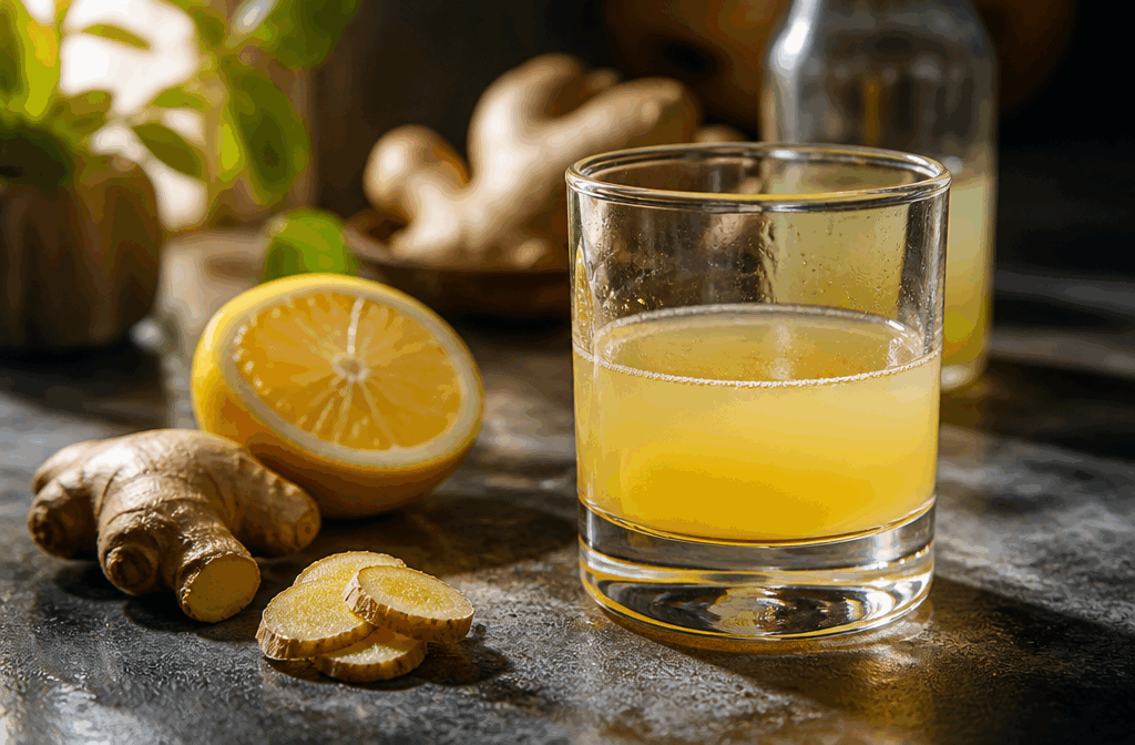 Le jus au gingembre maison que je prépare chaque semaine pour une vitalité au top ✨ Description Ce jus au gingembre frais est une boisson revitalisante parfaite pour booster votre énergie au quotidien. Son goût piquant et légèrement sucré éveillera vos sens tout en apportant de nombreux bienfaits pour la santé. Idéal à consommer le matin ou avant une activité physique, il se prépare facilement chez soi avec des ingrédients naturels. Informations Temps de préparation : 15 minutes Temps de cuisson : 10 minutes Nombre de portions : 4 verres Difficulté : Facile Ingrédients Pour le jus au gingembre 150 g de gingembre frais 500 ml d'eau filtrée 2 citrons jaunes 3 cuillères à soupe de miel naturel 1 pincée de sel Préparation Épluchez le gingembre puis coupez-le en fines tranches ou râpez-le finement pour en extraire plus de saveur. Pressez les citrons pour récupérer le jus et réservez. Dans une casserole, faites chauffer l’eau sans la faire bouillir, ajoutez le gingembre et laissez infuser à feu doux pendant 10 minutes. Retirez du feu, filtrez le liquide pour enlever les morceaux de gingembre. Incorporez le miel, le jus de citron et la pincée de sel, puis mélangez jusqu’à dissolution complète. Laissez refroidir à température ambiante, puis placez au réfrigérateur avant de servir bien frais. Astuces Si vous souhaitez un jus plus doux, ajustez la quantité de miel selon votre goût. Utilisez du gingembre bien frais pour profiter au maximum de ses arômes et de ses propriétés. Pour un effet encore plus tonifiant, ajoutez une pincée de curcuma en poudre lors de l’infusion. Ce jus se conserve 4 à 5 jours au réfrigérateur dans une bouteille hermétique. Service Servez ce jus au gingembre dans de petits verres, idéalement au petit-déjeuner ou avant une séance de sport. Accompagnez-le d’un fruit frais ou d’une petite collation saine pour une pause revitalisante pleine de vitalité.