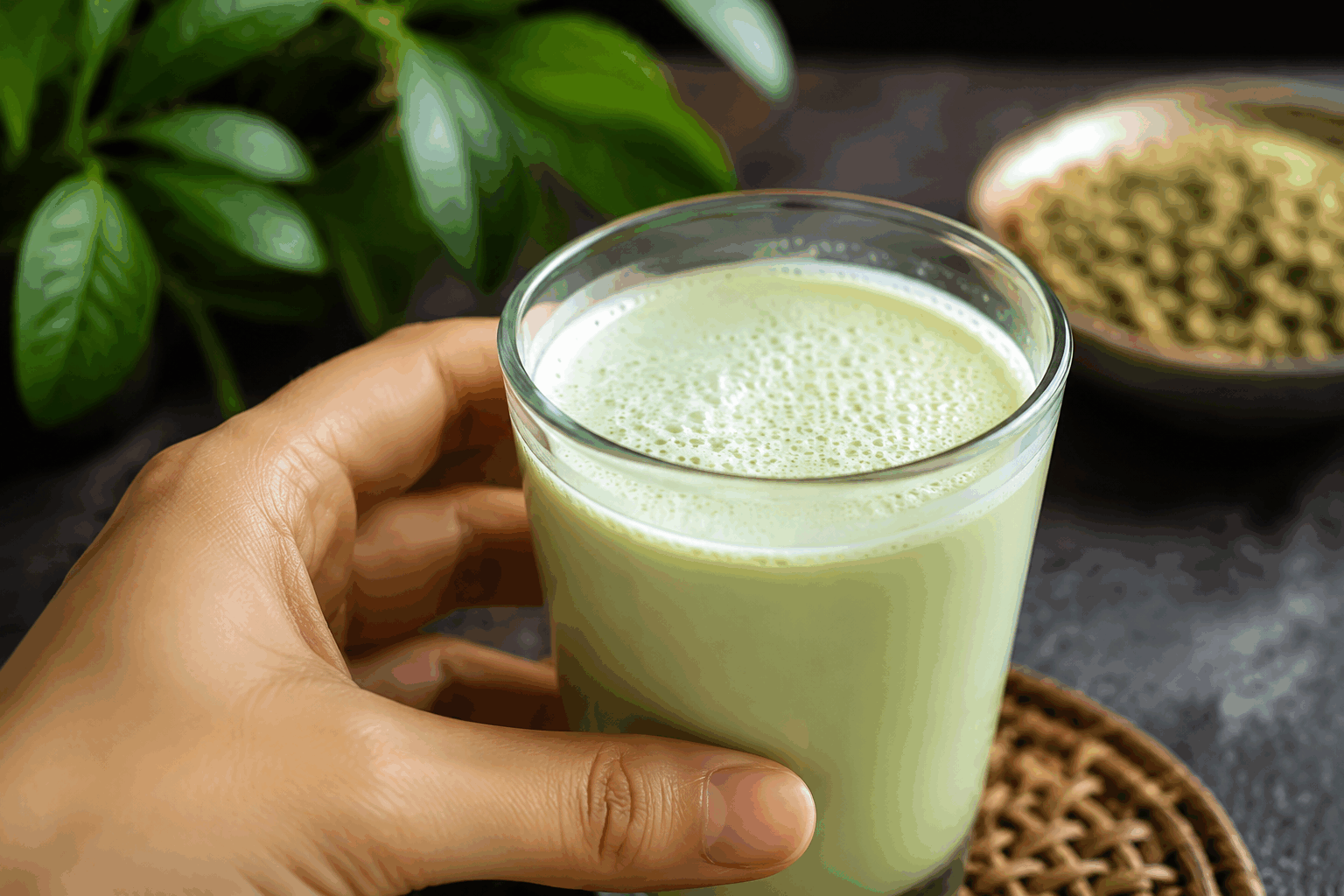 Le jus detox du matin qui chasse l'inflammation et purifie vos intestins en 5 minutes ✨ Description Ce jus detox matinal est une boisson fraîche et revitalisante, idéale pour stimuler le système digestif et réduire les inflammations. Riche en ingrédients naturels et antioxydants, il contribue à purifier votre organisme dès le réveil. Facile et rapide à préparer, il s’intègre parfaitement à une routine santé quotidienne. Informations Temps de préparation : 5 minutes Temps de cuisson : 0 minute Nombre de portions : 2 verres Difficulté : Facile Ingrédients Ingrédients principaux 200 ml d’eau de coco 1 petit concombre (environ 150 g) 1 pomme verte 1 branche de céleri 1 cm de racine de gingembre frais 1/2 citron (le jus) 1 poignée d’épinards frais 1 cuillère à café de graines de chia (optionnel) Préparation Rince soigneusement tous les fruits et légumes. Épluche le concombre si sa peau est épaisse, puis coupe-le en morceaux. Détaille la pomme en quartiers en retirant le trognon. Coupe la branche de céleri en tronçons. Épluche le gingembre et coupe-le en petits morceaux. Place tous les ingrédients dans un blender avec l’eau de coco et le jus de citron. Mixe à haute vitesse pendant 1 à 2 minutes jusqu’à obtenir une texture lisse. Si tu souhaites, ajoute les graines de chia, mélange rapidement et laisse reposer 2 minutes pour que les graines gonflent. Verse le jus dans deux grands verres et sers immédiatement pour profiter des vitamines et nutriments optimaux. Astuces Utilise de l’eau de coco fraîche ou bio pour un goût plus naturel et des bienfaits supplémentaires. Pour varier les saveurs, remplace le concombre par du fenouil, qui est également anti-inflammatoire. Ajoute un peu de curcuma frais ou en poudre pour renforcer l’action anti-inflammatoire du jus. Consomme ce jus à jeun pour maximiser ses effets purifiants et faciliter la digestion. Service Servez ce jus detox bien frais au petit-déjeuner ou en collation matinale. Il peut être accompagné d’une tartine de pain complet au beurre d’amande pour un apport énergétique complémentaire. Présentez-le dans un grand verre transparent pour mettre en valeur sa belle couleur verte lumineuse et invitez vos convives à un moment sain et revitalisant.