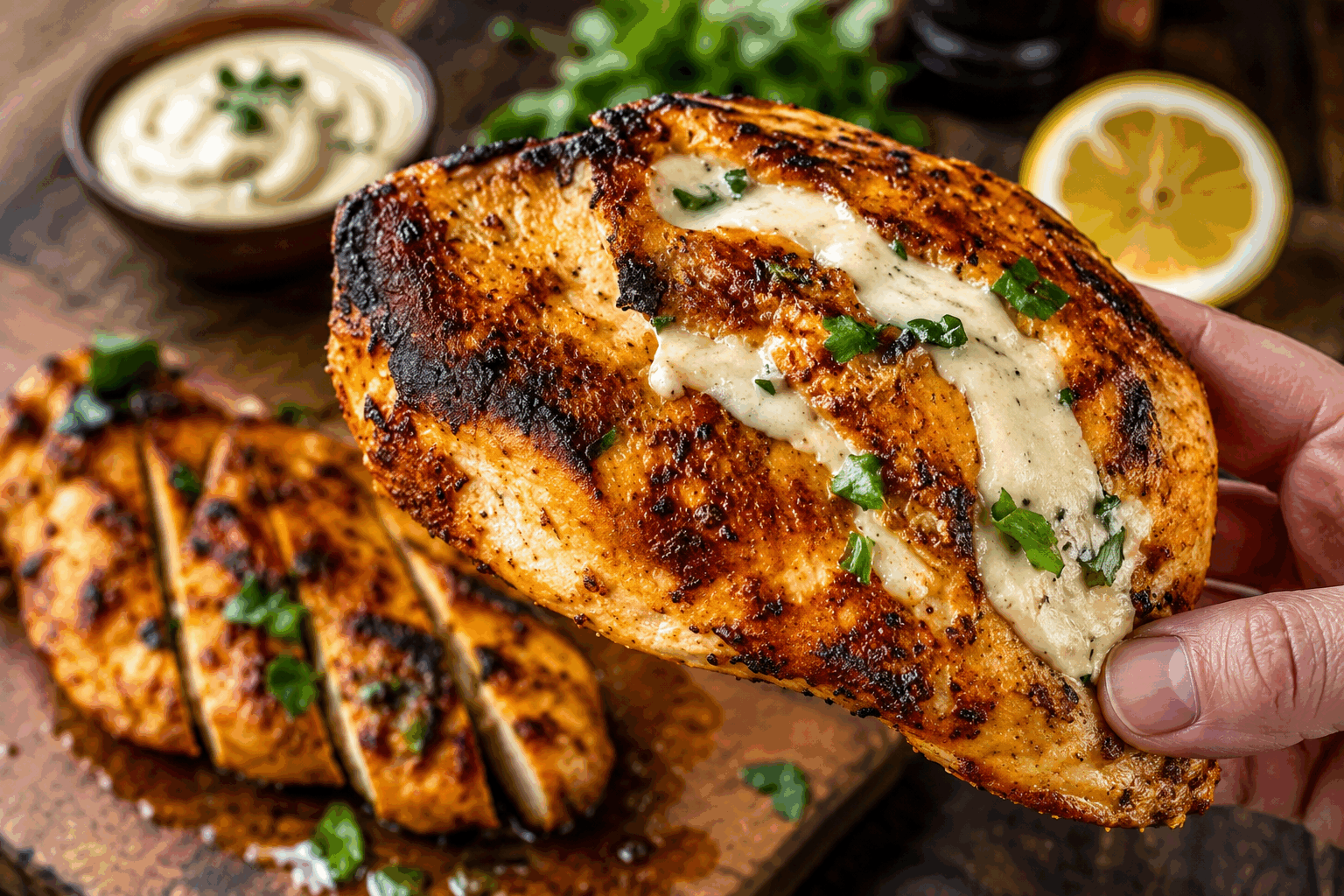 Le secret d’un poulet grillé au yaourt et épices qui fond en 20 minutes 🔥 Description Ce poulet grillé mariné dans un yaourt parfumé aux épices est tendre, juteux et riche en saveurs. La marinade au yaourt aide à attendrir la viande tout en lui apportant un goût délicieusement acidulé et épicé. Rapide à préparer et à cuire, ce plat est parfait pour un dîner convivial ou un repas de semaine savoureux. Informations Temps de préparation : 10 minutes Temps de cuisson : 10 minutes Nombre de portions : 4 personnes Difficulté : Facile Ingrédients Pour la marinade 200 g de yaourt nature entier 2 cuillères à soupe d’huile d’olive 1 cuillère à soupe de jus de citron 3 gousses d’ail écrasées 1 cuillère à café de paprika doux 1 cuillère à café de cumin moulu 1/2 cuillère à café de coriandre moulue 1/2 cuillère à café de curcuma 1/4 de cuillère à café de piment doux (ou plus selon goût) Sel et poivre noir fraîchement moulu, au goût Pour le poulet 600 g de filets ou cuisses de poulet désossées Préparation Mélangez le yaourt, l’huile d’olive, le jus de citron, l’ail, le paprika, le cumin, la coriandre, le curcuma, le piment, le sel et le poivre dans un grand bol jusqu’à obtention d’une marinade homogène. Ajoutez les morceaux de poulet à la marinade, enrobez bien chaque pièce et laissez mariner au minimum 10 minutes à température ambiante (ou jusqu’à 2 heures au réfrigérateur pour plus de saveur). Préchauffez votre grill ou poêle-gril à feu moyen-vif (environ 200°C). Déposez les morceaux de poulet sur le grill et faites cuire 4 à 5 minutes de chaque côté, jusqu’à ce qu’ils soient bien dorés et cuits à cœur (la température interne doit atteindre 75°C). Retirez le poulet du grill, laissez-le reposer 2 minutes avant de servir pour garder toute sa jutosité. Astuces Pensez à retourner le poulet seulement une fois pour éviter qu’il ne devienne sec. Pour une marinade plus rapide, sortez le poulet du réfrigérateur 30 minutes avant de le mariner. Si vous n’avez pas de yaourt nature entier, utilisez du yaourt grec, plus épais et crémeux pour une meilleure texture. Accompagnez ce plat avec un riz basmati parfumé ou une salade fraîche pour équilibrer les saveurs. Service Servez ce poulet grillé au yaourt et épices avec un riz parfumé ou des légumes croquants pour un repas complet. Il se marie également très bien avec un chutney frais ou une sauce au yaourt à la menthe. Ce plat convivial est idéal pour un dîner improvisé ou un repas en famille où la rapidité et la saveur priment.