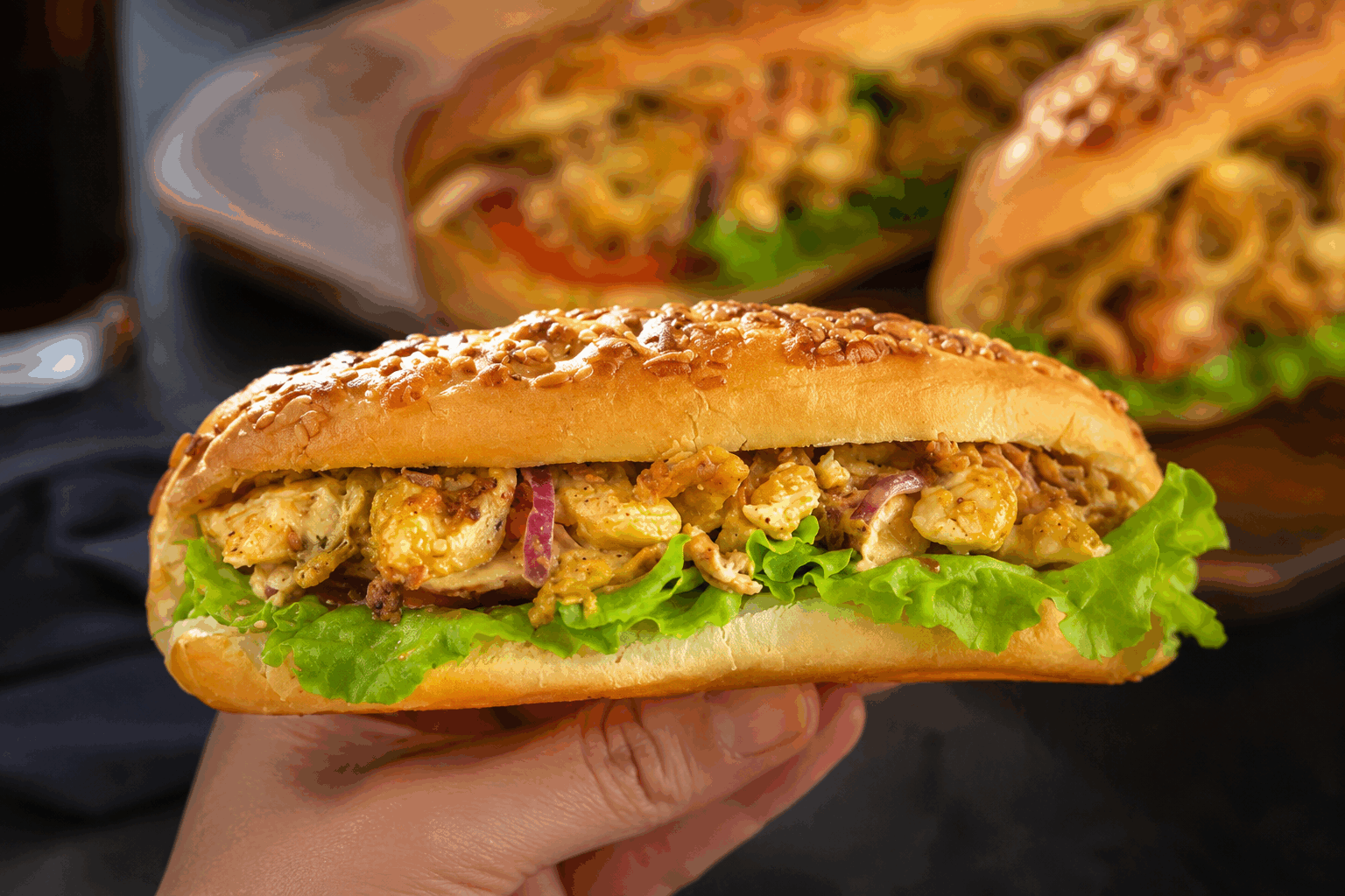 Le secret d’un poulet mariné ultra moelleux dans un sandwich qui fond en bouche 😍 Description Ce sandwich gourmand met en valeur un poulet mariné longuement pour obtenir une tendreté exceptionnelle, fondante en bouche. Accompagné d’une garniture fraîche et d’une sauce savoureuse, il promet une explosion de saveurs à chaque bouchée. Idéal pour un repas convivial ou un déjeuner rapide mais raffiné. Informations Temps de préparation : 20 minutes Temps de cuisson : 15 minutes Nombre de portions : 4 sandwiches Difficulté : Facile Ingrédients Pour la marinade du poulet 500 g de filets de poulet 2 cuillères à soupe d’huile d’olive 3 cuillères à soupe de yaourt nature 2 gousses d’ail hachées 1 cuillère à café de paprika doux 1 cuillère à café de cumin moulu 1 cuillère à soupe de jus de citron 1 cuillère à café de miel liquide Sel et poivre noir du moulin Pour le sandwich 4 pains ciabatta ou pains à sandwich moelleux 100 g de pousses d’épinard ou de roquette 1 tomate coupée en fines rondelles 1 oignon rouge finement émincé 4 cuillères à soupe de mayonnaise Quelques feuilles de basilic frais Huile d’olive pour la cuisson Sel et poivre Préparation Dans un saladier, mélangez l’huile d’olive, le yaourt, l’ail, le paprika, le cumin, le jus de citron, le miel, le sel et le poivre pour obtenir une marinade homogène. Coupez les filets de poulet en fines lamelles et plongez-les dans la marinade. Couvrez et laissez reposer au réfrigérateur pendant au moins 1 heure (idéalement 4 heures). Faites chauffer un peu d’huile d’olive dans une poêle à feu moyen-vif. Égouttez légèrement le poulet de sa marinade et faites-le cuire 5 à 7 minutes jusqu’à ce qu’il soit doré et tendre. Ouvrez les pains en deux et toastez-les légèrement pour qu’ils soient croustillants à l’extérieur et moelleux à l’intérieur. Étalez une cuillère de mayonnaise sur chaque moitié de pain. Disposez ensuite les pousses d’épinard ou la roquette, les tranches de tomate, puis le poulet tiède. Ajoutez l’oignon rouge émincé et quelques feuilles de basilic frais. Salez et poivrez légèrement selon votre goût. Refermez les sandwiches, pressez légèrement, et servez immédiatement pour profiter de la texture fondante du poulet. Astuces Laisser mariner le poulet au minimum 1 heure permet d’attendrir la viande et d’intensifier les saveurs. Le yaourt dans la marinade aide à attendrir la viande en douceur, vous pouvez le remplacer par du lait fermenté si besoin. Pour encore plus de moelleux, cuire le poulet à feu moyen-doux et éviter de trop le remuer. Choisissez un pain frais et de qualité pour garantir un contraste agréable entre moelleux et croustillant. Service Servez ce sandwich accompagné d’une salade verte croquante ou de frites maison. Il est parfait pour un repas sur le pouce, un pique-nique ou un déjeuner en famille. N’hésitez pas à proposer une boisson fraîche comme un thé glacé ou une limonade.