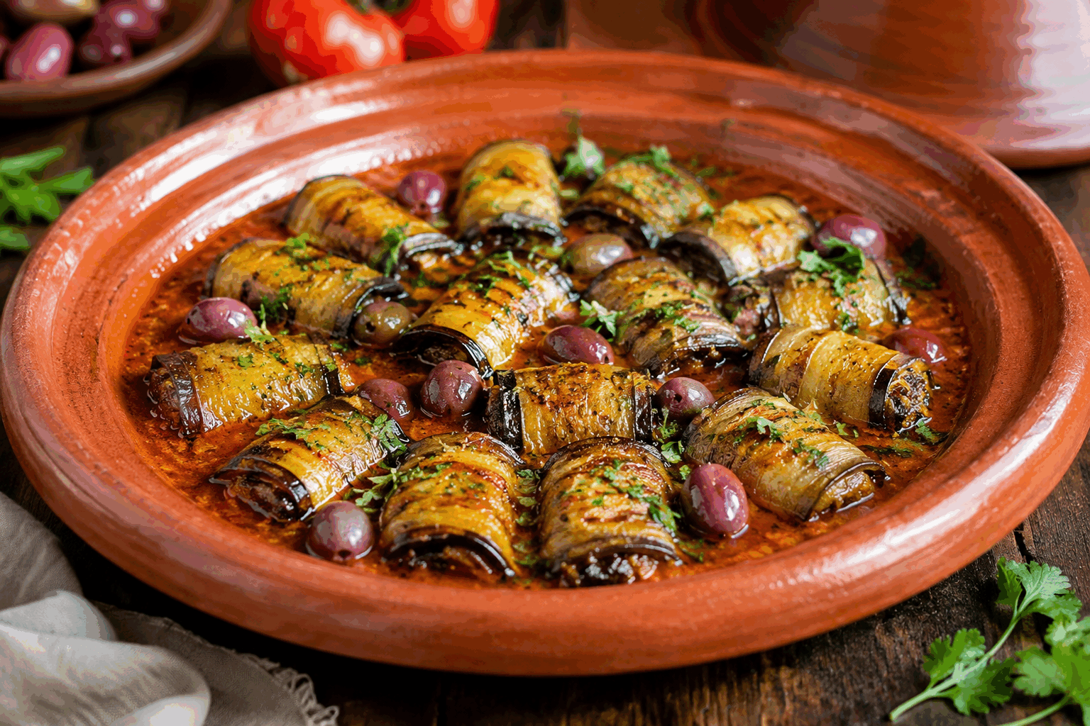 Le tajine d’aubergines farcies à la viande hachée qui fond en bouche en 30 minutes 🔥 Description Ce tajine d’aubergines farcies est un plat marocain savoureux et rapide à préparer, où les aubergines tendres et légèrement confites s’allient à une farce de viande hachée parfumée aux épices. La viande fond littéralement en bouche, offrant une expérience gustative riche et réconfortante, parfaite pour un repas convivial en semaine. Informations Temps de préparation : 15 minutes Temps de cuisson : 15 minutes Nombre de portions : 4 personnes Difficulté : Moyenne Ingrédients Pour les aubergines 2 grosses aubergines 2 cuillères à soupe d’huile d’olive Sel Pour la farce 300 g de viande hachée de bœuf ou d’agneau 1 oignon moyen, finement haché 2 gousses d’ail, écrasées 1 tomate mûre, pelée et coupée en petits dés 1 cuillère à café de paprika 1/2 cuillère à café de cumin moulu 1/4 cuillère à café de cannelle en poudre 1 pincée de piment doux (optionnel) 2 cuillères à soupe de coriandre fraîche hachée Sel et poivre noir du moulin 1 cuillère à soupe d’huile d’olive Pour la sauce 150 ml de coulis de tomate 100 ml d’eau 1 cuillère à soupe de jus de citron Préparation Préchauffe le four à 200°C (chaleur tournante de préférence). Coupe les aubergines en deux dans le sens de la longueur et vide délicatement la chair à l’aide d’une cuillère en laissant une bordure d’environ 1 cm. Réserve la chair. Badigeonne l’intérieur des aubergines avec 1 cuillère à soupe d’huile d’olive, sale légèrement et dépose-les sur une plaque allant au four, face coupée vers le haut. Enfourne 10 minutes pour les attendrir. Pendant ce temps, fais chauffer 1 cuillère à soupe d’huile d’olive dans une poêle à feu moyen. Ajoute l’oignon et l’ail, puis fais-les revenir jusqu’à ce qu’ils soient translucides. Ajoute la viande hachée, émiette-la avec une cuillère en bois et fais-la cuire jusqu’à ce qu’elle soit dorée. Incorpore la chair d’aubergine réservée, les tomates en dés, le paprika, le cumin, la cannelle, le piment doux, le sel et le poivre. Mélange bien et poursuis la cuisson 5 minutes en remuant régulièrement. Hors du feu, ajoute la coriandre fraîche et mélange. Remplis les aubergines précuites avec la farce à la viande. Dans un plat adapté, dépose les aubergines farcies, verse le coulis de tomate mélangé à l’eau et au jus de citron autour. Enfourne pour 10 minutes supplémentaires pour que les saveurs se mélangent bien et que la sauce réduise légèrement. Astuces Pour une cuisson encore plus rapide, utilise une poêle antiadhésive bien chaude pour saisir la viande rapidement. Tu peux remplacer la viande de bœuf par de l’agneau haché pour une saveur plus traditionnelle. Si tu souhaites un plat plus léger, évite d’ajouter trop d’huile et veille à bien égoutter la chair d’aubergine avant de l’incorporer dans la farce. Accompagne ce tajine d’un peu de pain marocain (khobz) pour savourer la sauce. Service Sers ce tajine d’aubergines farcies bien chaud, accompagné de semoule de couscous nature ou d’un riz parfumé pour un repas complet. Ce plat est idéal pour un déjeuner en famille ou un dîner chaleureux entre amis.