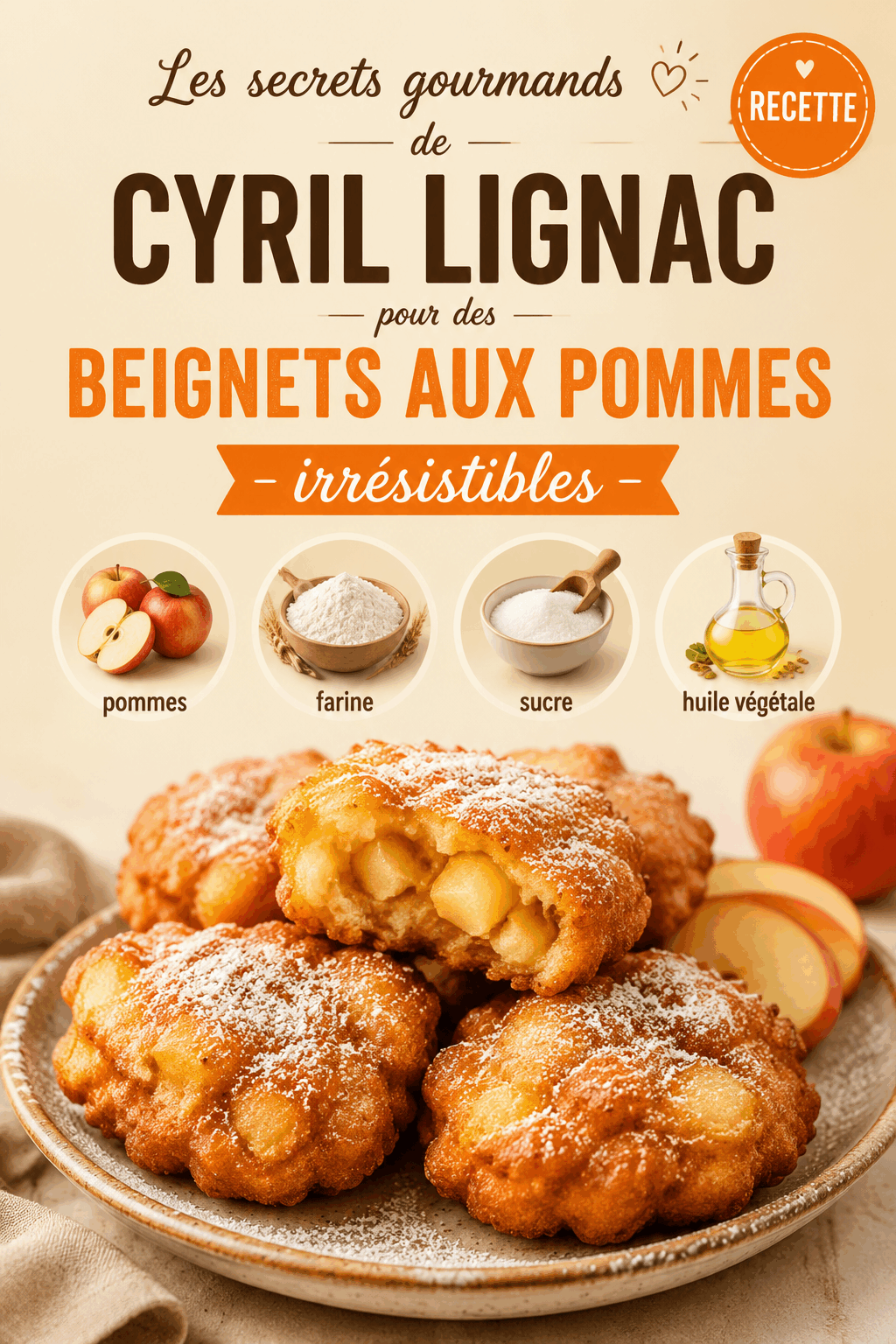 Les secrets gourmands de Cyril Lignac pour des beignets aux pommes irrésistibles