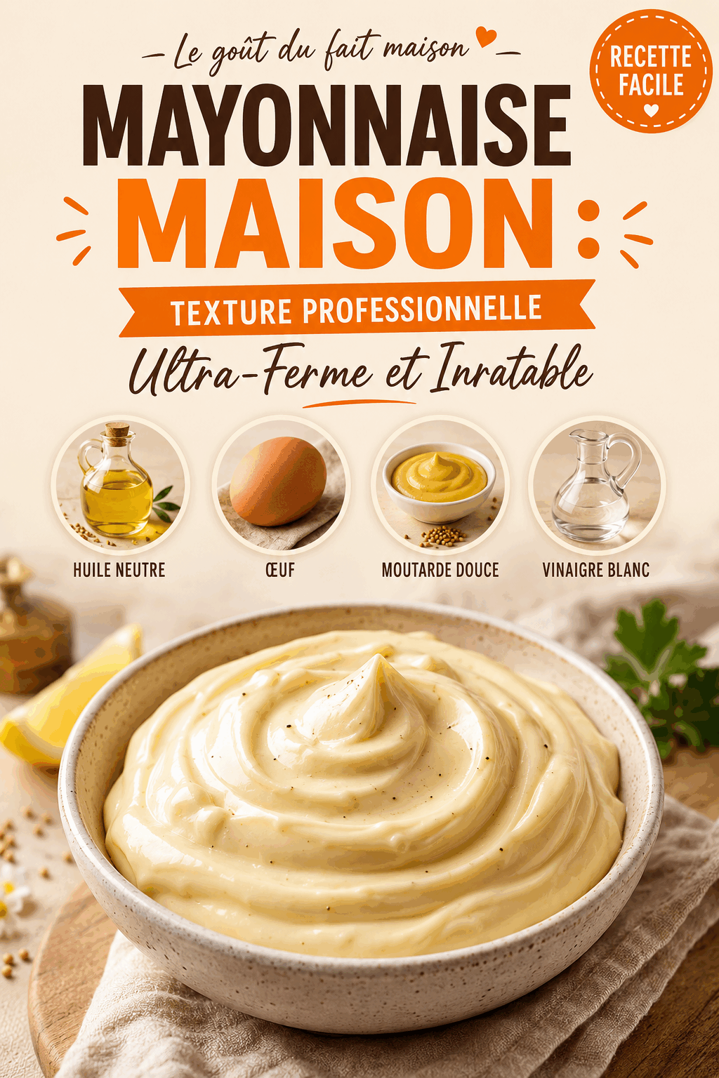Mayonnaise Maison : Texture Professionnelle Ultra-Ferme et Inratable