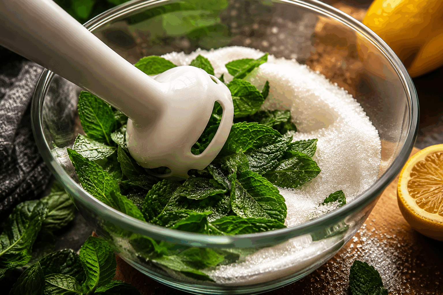 Mixeur sucre et menthe pour un dessert frais en 5 minutes Description Ce dessert express marie la fraîcheur de la menthe à la douceur du sucre, offrant une surprise délicate et rafraîchissante parfaite pour les chaudes journées. Simple et rapide à réaliser, c’est une préparation légère qui séduira toute la famille par sa note fraîche et parfumée. Informations Temps de préparation : 5 minutes Temps de cuisson : 0 minute Nombre de portions : 4 Difficulté : Facile Ingrédients Pour le mélange menthe-sucre 50 g de feuilles de menthe fraîche 80 g de sucre blanc 150 ml d’eau froide Le jus d’un demi-citron (facultatif) Quelques glaçons Préparation Lave soigneusement les feuilles de menthe et retire les tiges les plus épaisses. Dans un blender ou un mixeur, ajoute les feuilles de menthe, le sucre, l’eau froide et le jus de citron si désiré. Mixe pendant 1 à 2 minutes jusqu’à obtenir un mélange homogène et légèrement mousseux. Goûte et ajuste le sucre ou le citron selon ton goût. Verse le mélange dans des verres, ajoute quelques glaçons et sers immédiatement pour profiter de la fraîcheur. Astuces Privilégie une menthe bien fraîche et aromatique pour que le goût soit intense. Si tu n’as pas de blender, hache finement la menthe au couteau puis mélange vigoureusement avec le sucre et l’eau. Pour un dessert encore plus gourmand, ajoute un peu de yaourt nature ou un trait de sirop de fruit. Ce mélange peut aussi servir de base à une granité en congelant le mélange et en le grattant à la fourchette toutes les 30 minutes. Service Ce dessert se déguste bien frais, seul ou accompagné de petites madeleines, biscuits secs ou fruits rouges. Idéal en clôture d’un repas léger d’été ou comme pause rafraîchissante l’après-midi.