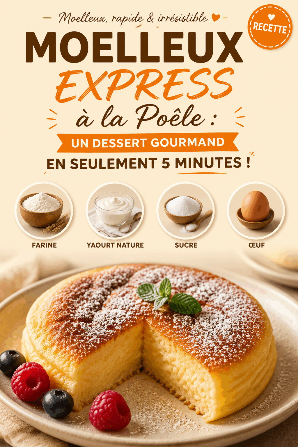 Moelleux Express à la Poêle : Un Dessert Gourmand en Seulement 5 Minutes !