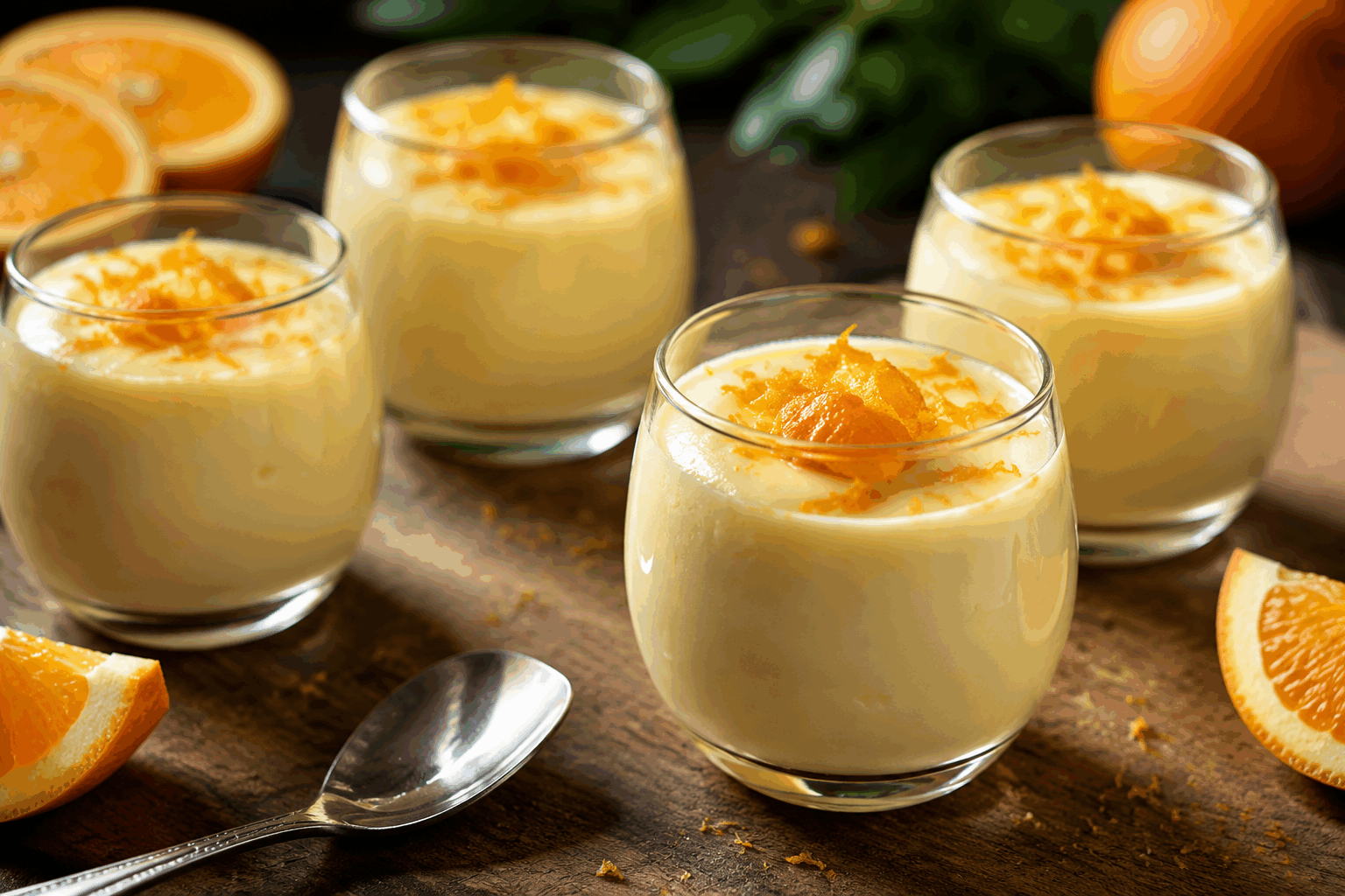 Mousse à l’orange légère en 5 minutes, le dessert parfait sans prise de tête 🍊👌 Description Cette mousse à l’orange légère est un dessert frais et aérien, idéal pour terminer un repas sur une note fruitée et délicate. Facile et rapide à réaliser, elle séduit par son goût subtil d’agrume et sa texture soyeuse. Parfaite pour un dessert improvisé ou une pause gourmande sans stress. Informations Temps de préparation : 5 minutes Temps de cuisson : 0 minute Nombre de portions : 4 personnes Difficulté : Facile Ingrédients Pour la mousse à l’orange 200 ml de jus d’orange frais (environ 3 oranges) 20 g de sucre glace 200 ml de crème liquide entière très froide 2 feuilles de gélatine (4 g) ou 1 g d’agar-agar Le zeste fin d’une orange non traitée Préparation Fais ramollir la gélatine dans un bol d’eau froide pendant 5 minutes (ou prépare l’agar-agar selon les instructions). Chauffe environ 50 ml de jus d’orange dans une petite casserole sans le faire bouillir, puis ajoute la gélatine essorée et mélange pour la dissoudre complètement. Laisse tiédir. Mélange le reste du jus d’orange avec le sucre glace, puis incorpore le jus chaud avec la gélatine. Fouette la crème liquide en chantilly ferme. Incorpore délicatement la chantilly au mélange de jus d’orange à l’aide d’une spatule pour garder une texture légère. Ajoute le zeste d’orange et répartis la mousse dans des verrines ou petits ramequins. Place au frais au moins 1 heure avant de déguster pour que la mousse prenne bien, ou servez immédiatement pour une version très légère. Astuces Utilise des oranges non traitées pour le zeste afin d’éviter les pesticides et apporter un goût plus prononcé. Pour gagner du temps, tu peux remplacer la gélatine par de l’agar-agar, végétal et rapide à préparer. Veille à bien fouetter la crème très froide pour obtenir une chantilly aérienne qui donnera de la légèreté à la mousse. Pour un dessert encore plus frais, ajoute quelques feuilles de menthe ou quelques fruits rouges au moment de servir. Service Servez cette mousse à l’orange légère bien fraîche dans de petites verrines, accompagnée d’un biscuit croquant, comme un sablé ou une tuile aux amandes. Parfaite pour un dessert de dernière minute, elle convient aussi bien pour un repas en famille que pour une occasion entre amis. Décorez avec un zeste d’orange ou une feuille de menthe pour une touche visuelle et parfumée.